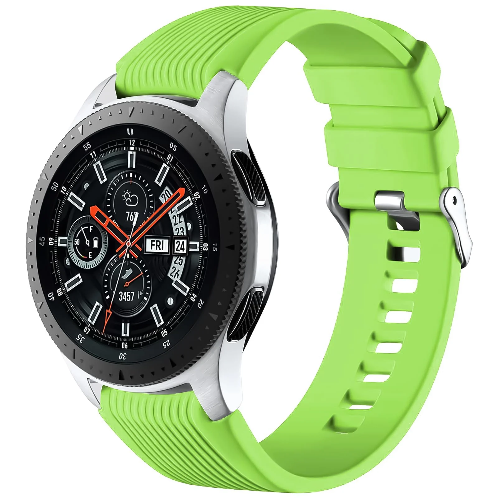 DL3 Mobilak Silicone Sport Band 22MM Xiaomi Redmi Watch 5 Active/5 Lite/Samsung Galaxy Watch 46mm/Watch 3 45mm/Gear S3/Huawei watch (GT6 GT5 GT4 GT3 GT2 GT 46MM)/GT2E/GT5 Pro/GT 6 Pro/Amazfit GTR 3/4 - Neon Green