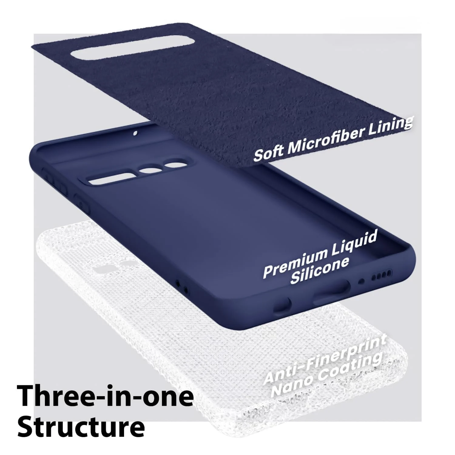 DL3 Mobilak Liquid Silicone Protective Case with Soft Microfiber Lining with Full Camera Protection for Samsung Galaxy S10 - Blue 2