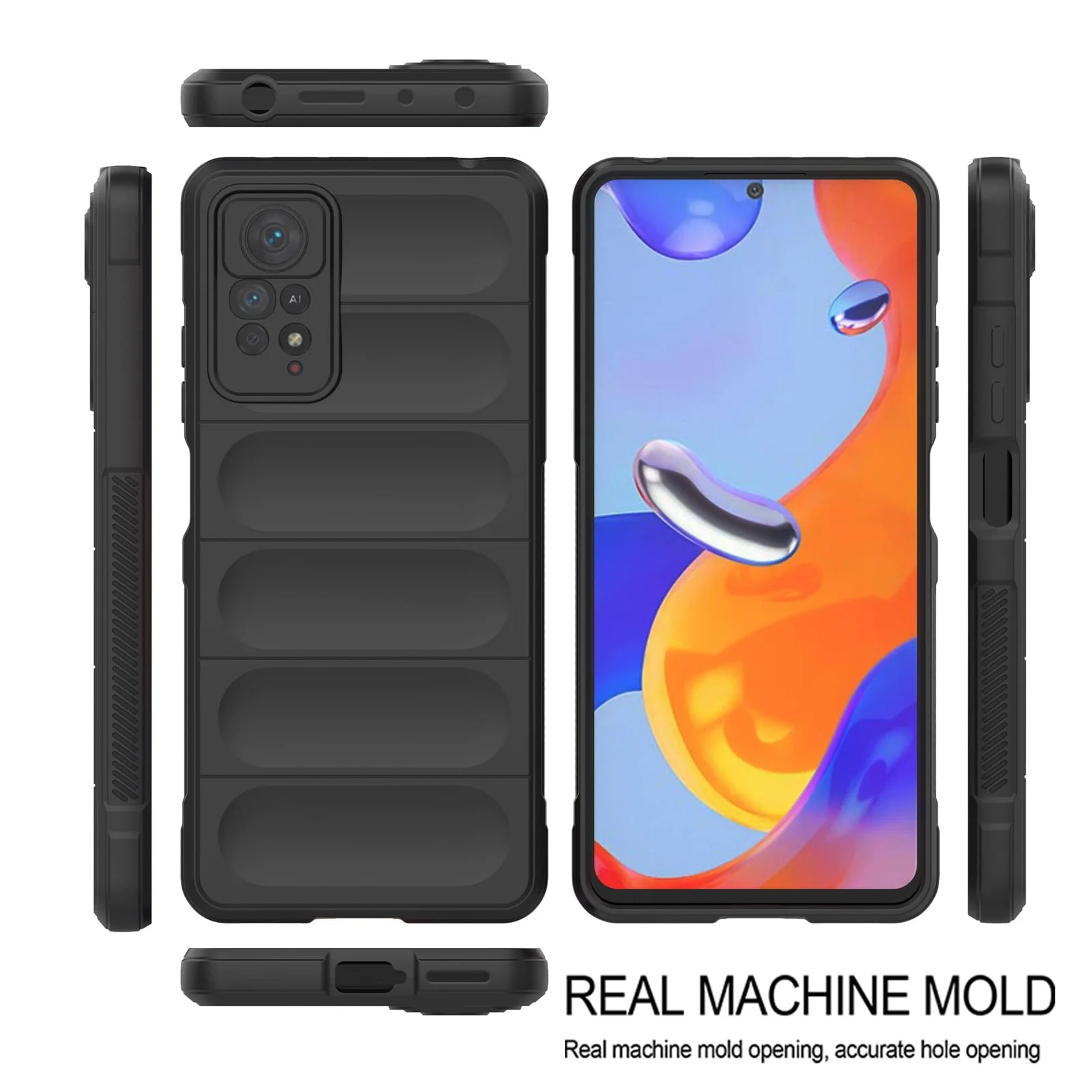 DL3 Mobilak Flexible Silicone and TPU Protective Case with Camera Protection for Xiaomi Redmi Note 12 Pro 4G / Redmi Note 11 Pro 4G&5G - Black