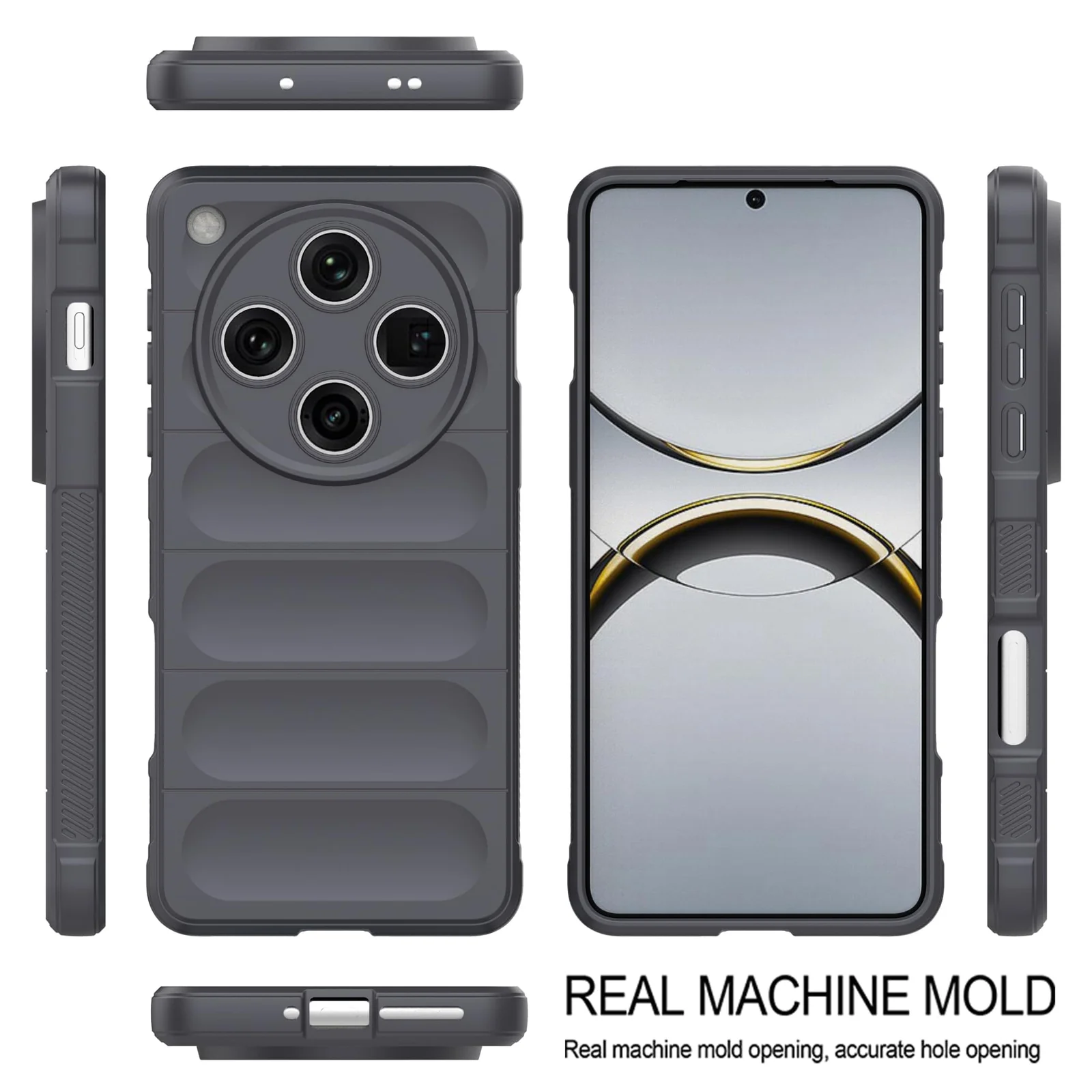 DL3 Mobilak Flexible Silicone and TPU Protective Case with Camera Protection for OPPO Find X8 Pro - Dark Gray