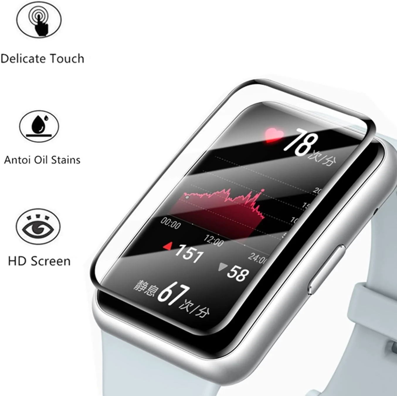 DL3 Mobilak Screen Protector For Xiaomi Mi Band 7 Pro, 3D Curved Soft Edge Protective Film [Anti-Scratch] [Bubble Free] [Ultra Shatterproof] [High Sensitive] (Not Glass) - Black