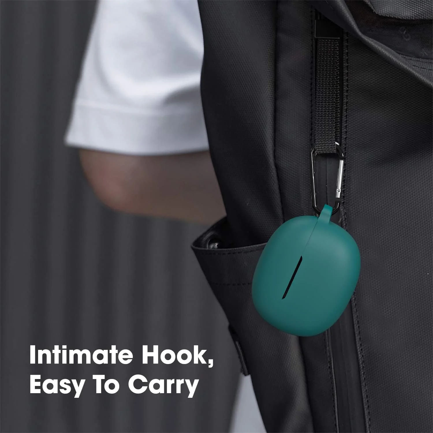 DL3 Mobilak Silicone Case Compatible with realme Buds T100 Earbuds, Soft Silicone Protective Case Cover, Shockproof Sleeve with Carabiner - Green