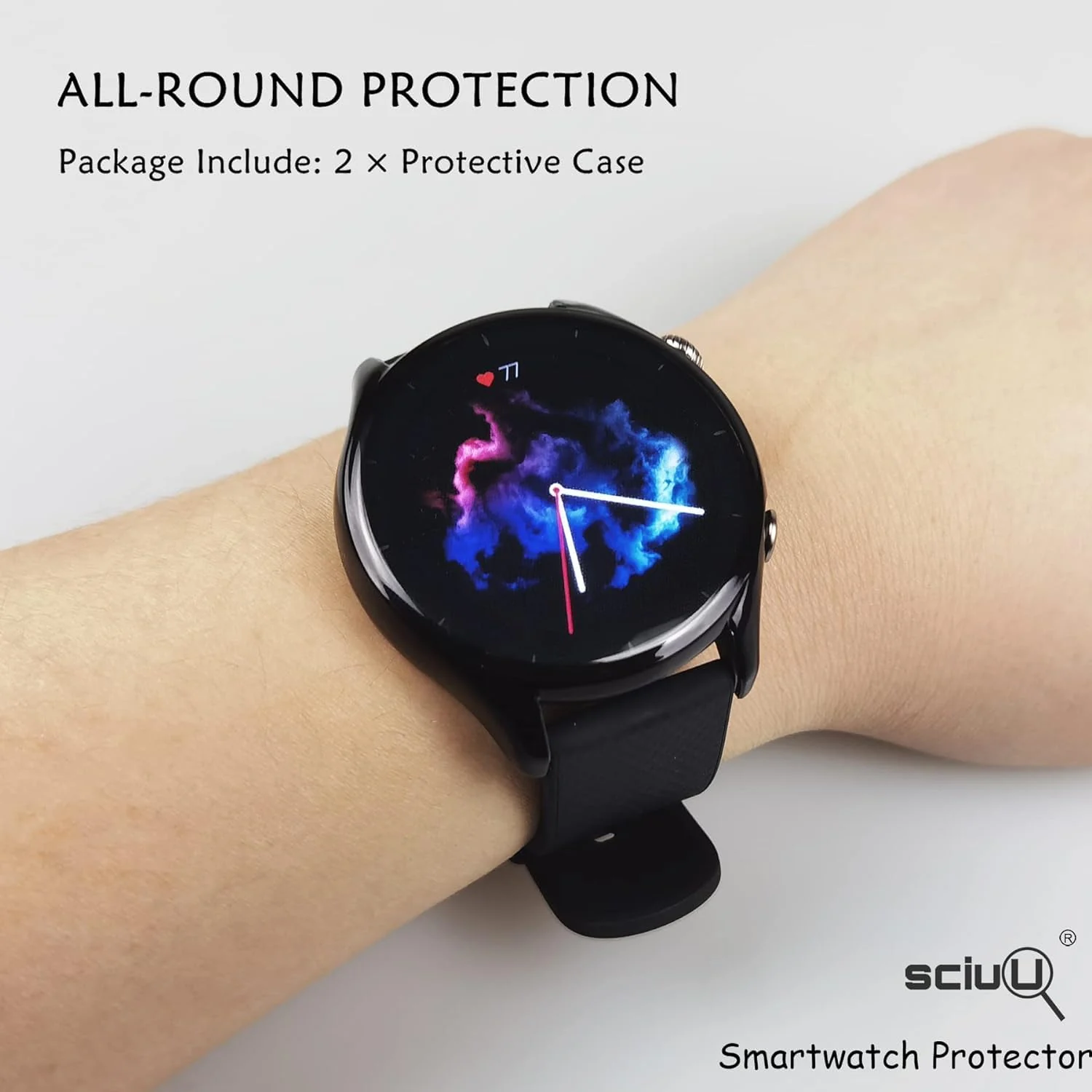 DL3 Mobilak Case Compatible with Amazfit GTR 3/3 pro Case All-Around Screen Protector Watch Soft TPU Shockproof Cover Slim Guard Thin Bumper Shell Protector - Black