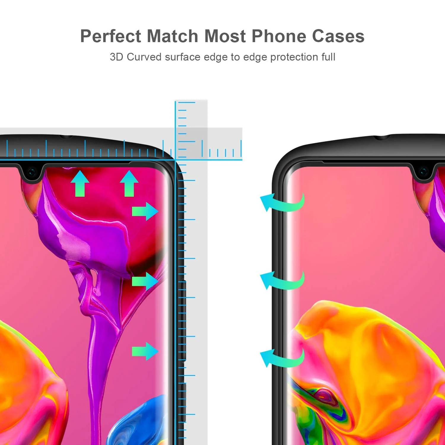 DL3 Mobilak Screen Protector for Huawei P30 Pro, Tempered Glass Screen Saver Premium HD Protective, Scratch Resistant, NO-Bubble, 9H Hardness, Full Coverage Film - Clear