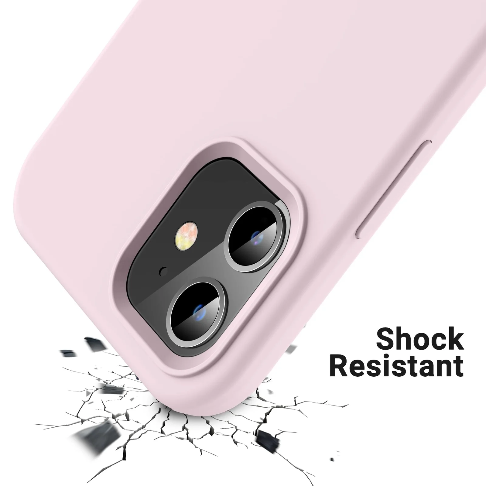 DL3 Mobilak Liquid Silicone Protective Case with Soft Microfiber Lining for iPhone 11 (6.1 Inch) - Ice Pink