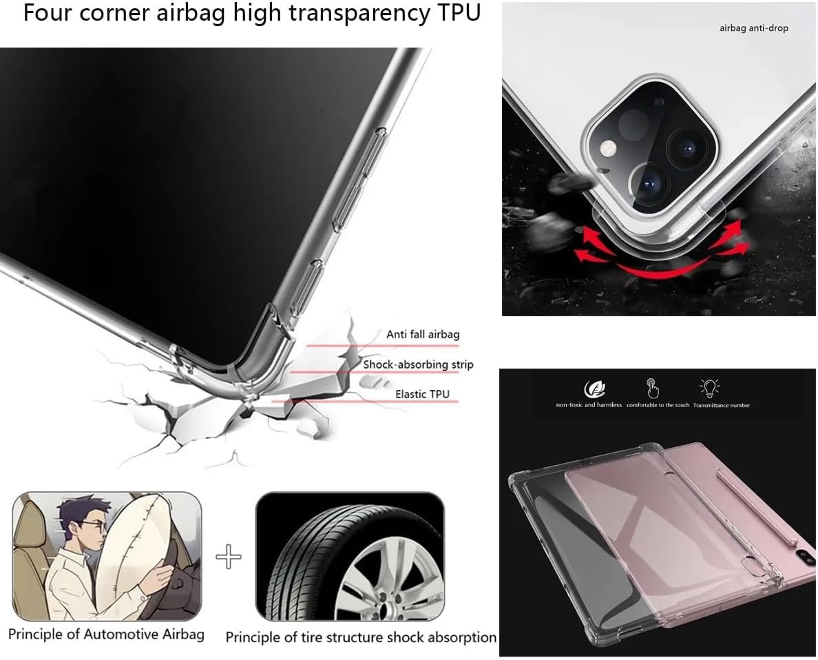 "Mobigon Case For Huawei Matepad Pro 13.2"" 2025, Ultra Thin Silicone Shockproof Back Shell HD TPU Protective Cover - Clear"