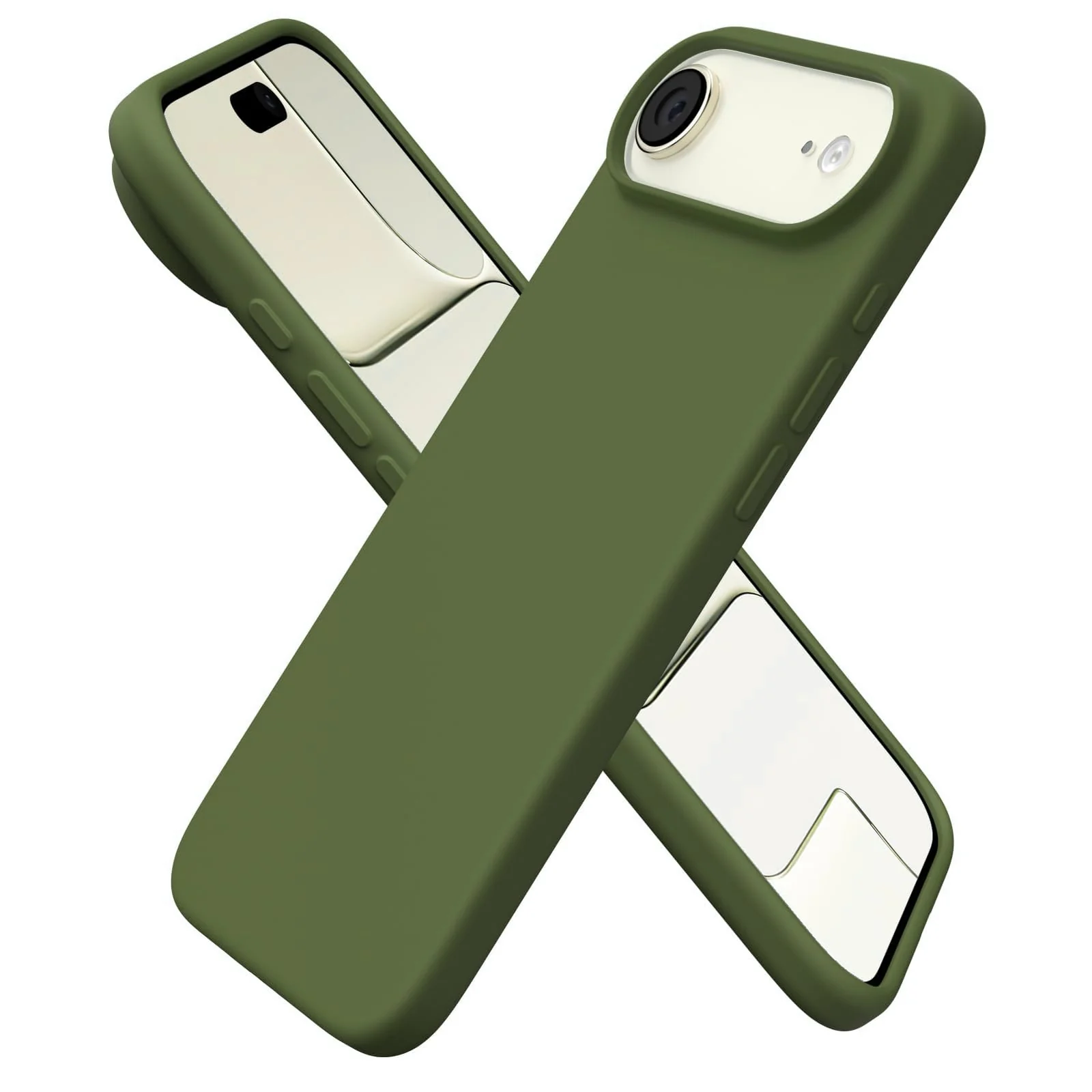 DL3 Mobilak Compatible with iPhone 17 Air 6.5-Inch Case, Premium Liquid Silicone Case, Full Body Protective Cover, Shockproof, Slim Phone Case, Anti-Scratch Soft Microfiber Lining - Army Green