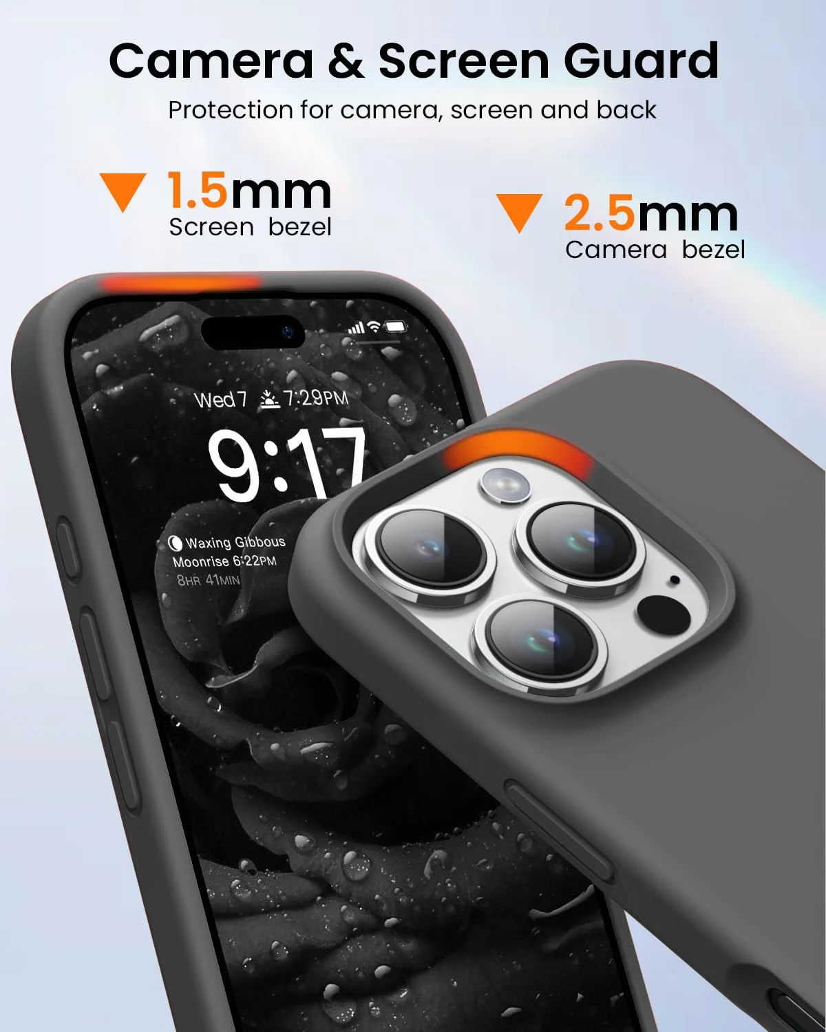 DL3 Mobilak Liquid Silicone Case for iPhone 16 Pro Max 6.9-inch, Supports wireless charging, Shock-absorbing protection, Scratch-resistant surface - A. Dark Gray