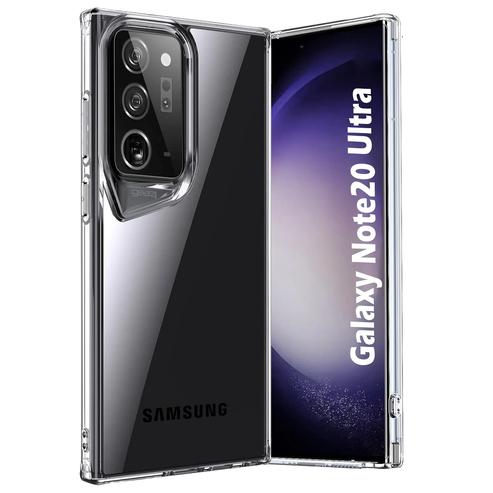 DL3 Mobilak Rugged Protective Case for Samsung Galaxy Note 20 Ultra, Supports wireless charging, Shock-absorbing protection, Non-slip grip - Clear