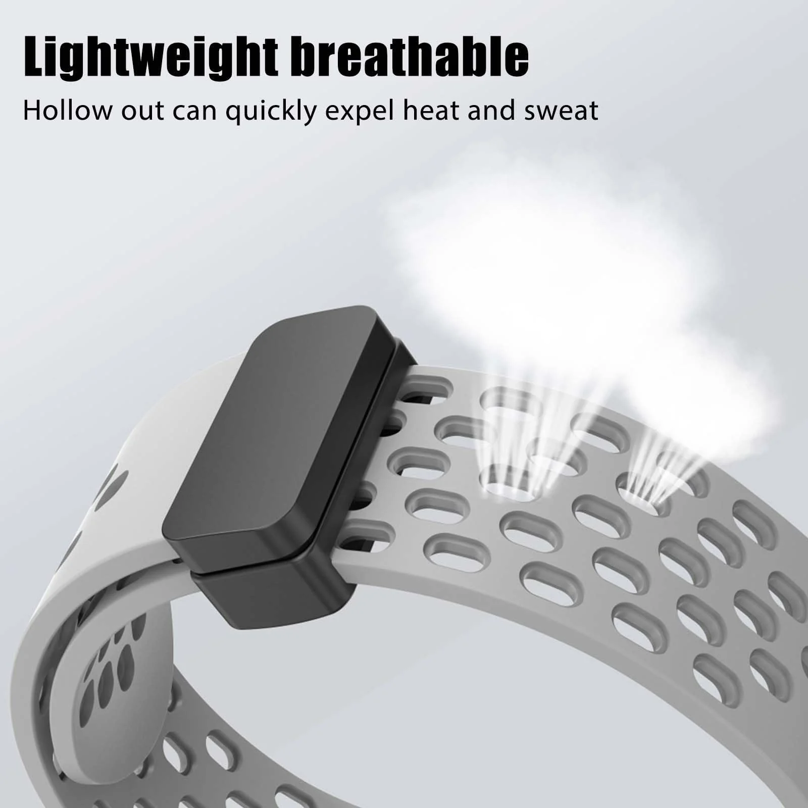DL3 Mobilak Silicone Strap Compatible with Huawei Watch Fit 3/Fit 4/Fit 4 Pro Magnetic Metal Buckle Sport Silicone Breathable Strap for Men Women Band Quick Release Soft Replacment Wristband - Gray