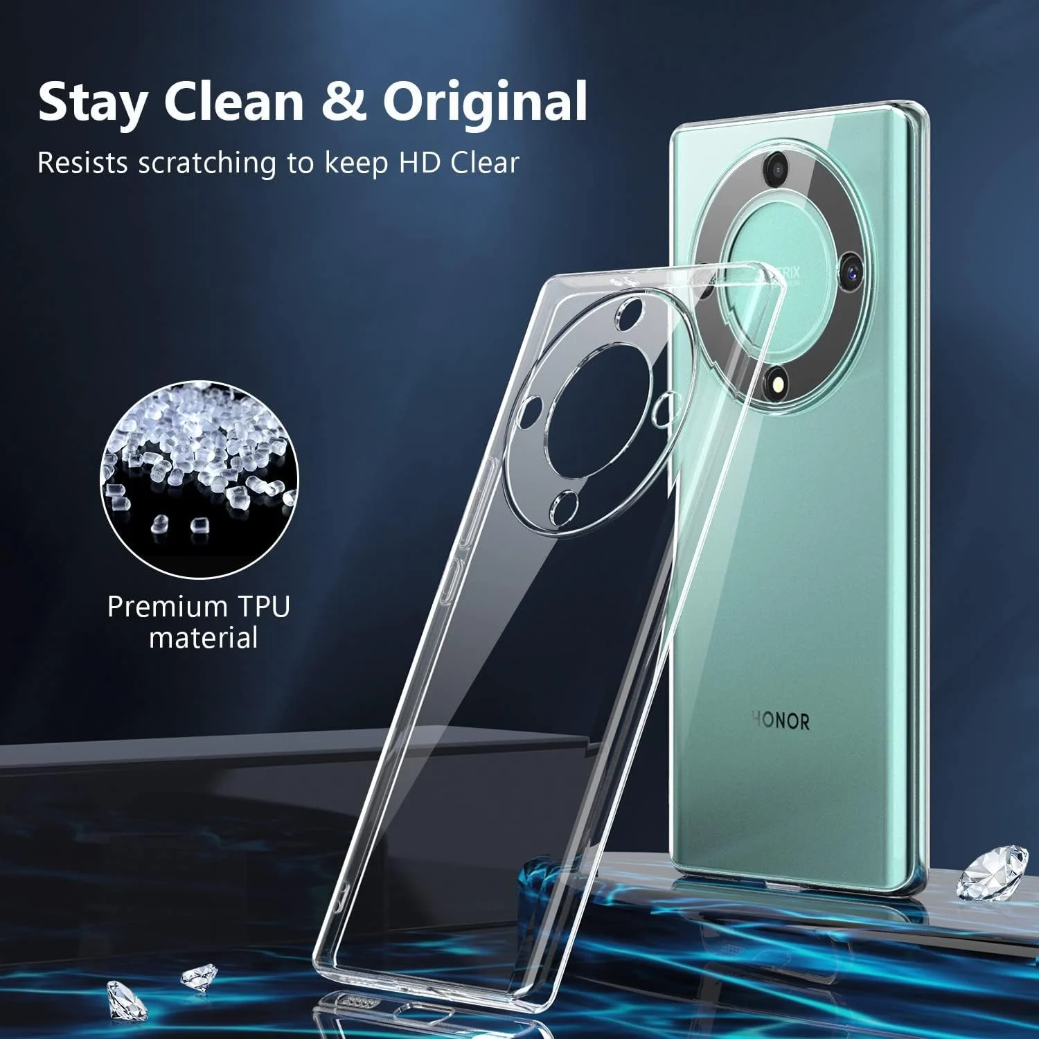 DL3 Mobilak Case Compatible with Honor X9a 5G / Honor Magic 5 Lite Case Crystal Soft TPU Gel Case Flexible Silicone Anti-Scratch Camera Protection TPU Cover - Clear