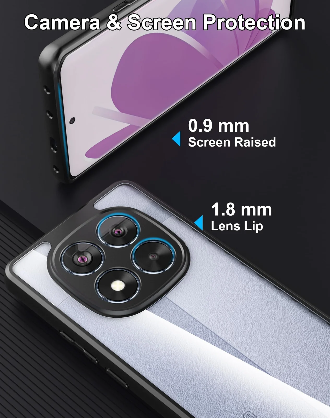 DL3 Mobilak Clear Protective Case for Xiaomi Redmi Note 14 Pro Plus 5G - Black