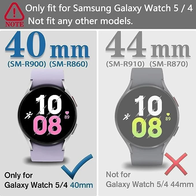 DL3 Mobilak Dal3 Mobile Protective Case Compatible with Samsung Galaxy Watch 4 44mm 2021 and Watch 5 2022 All-Around Screen Slim Design Soft TPU Shockproof - Black