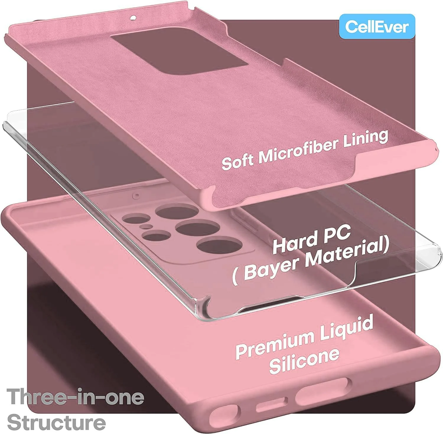 DL3 Mobilak Samsung Galaxy S24 Ultra Case, Soft Flexible Silicone Gel Rubber Bumper Cover, Full Body Shockproof Protective Phone Case - Pink
