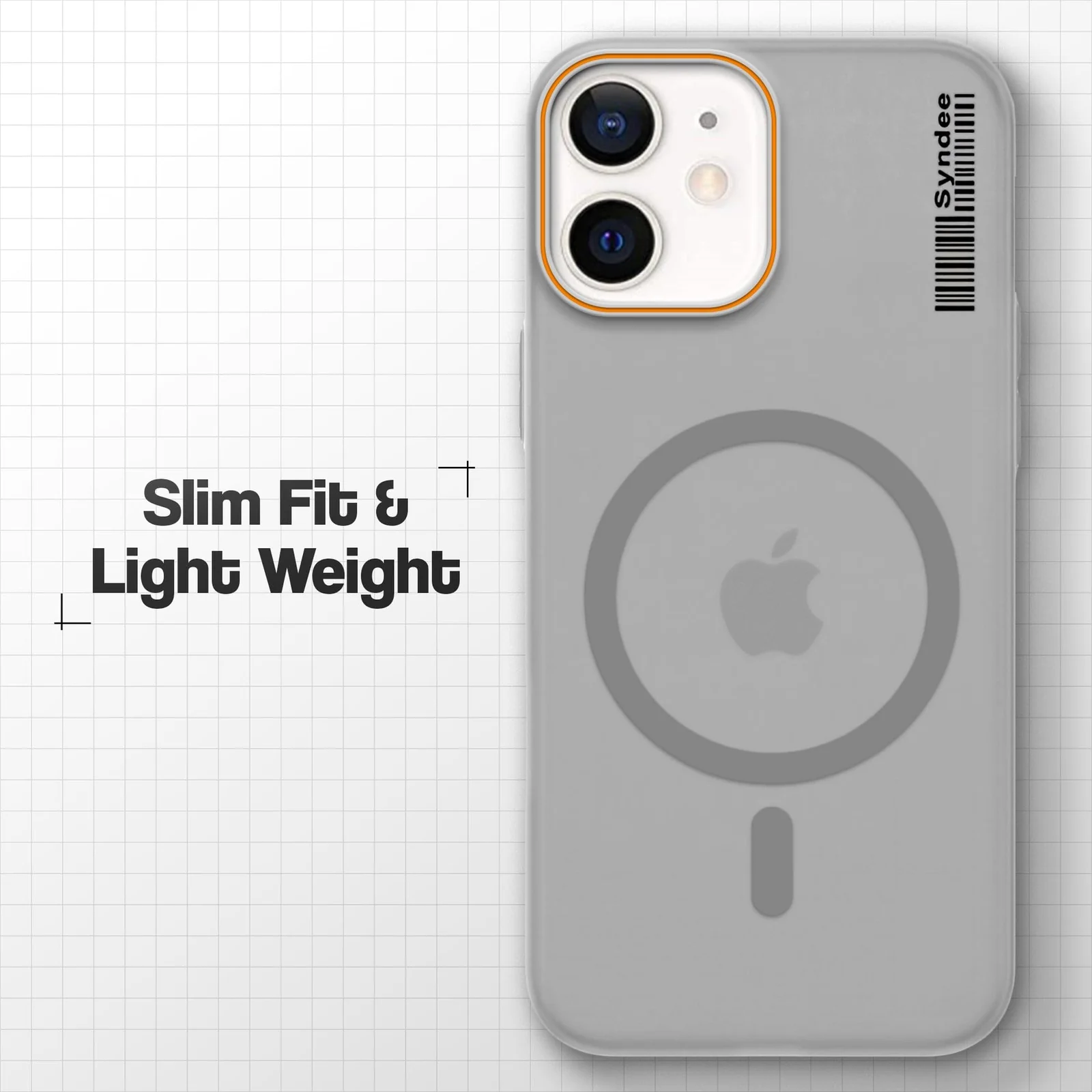 DL3 Mobilak Translucent Matte Case for iPhone 11, Compatible with MagSafe accessories, Shock-absorbing protection, Integrated ring holder - Gray