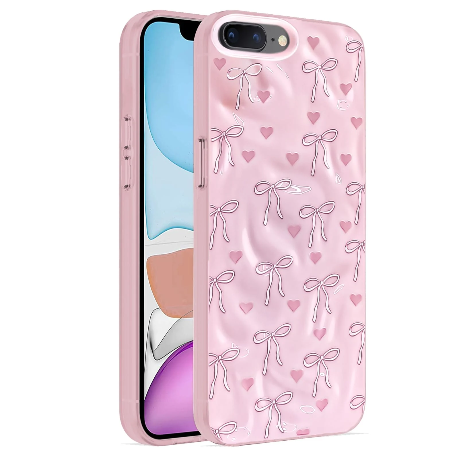 DL3 Mobilak Fashion Phone Case for iPhone 7 Plus/iPhone 8 Plus, Premium TPU Soft Silicone Cover with Raised Front Bezel, Shockproof Protective Back Cover, Stylish Printed Design - Style 2
