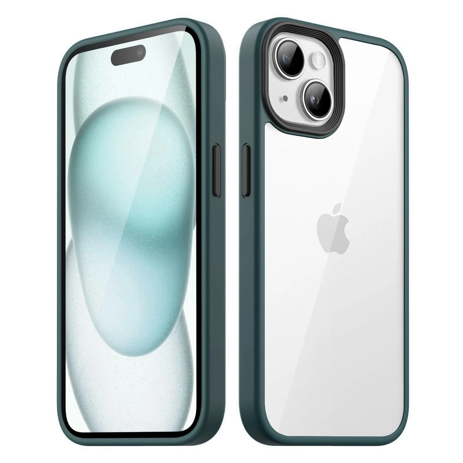 iPhone 15+ Plus / iPhone 14 Plus 6.7-Inch / Crystal Clear — DL3 Mobilak Clear PC and TPU Protective Case for iPhone 15 Plus 6.7-Inch / iPhone 14 Plus 6.7-Inch with Camera Protection and Shockproof Design - B Green