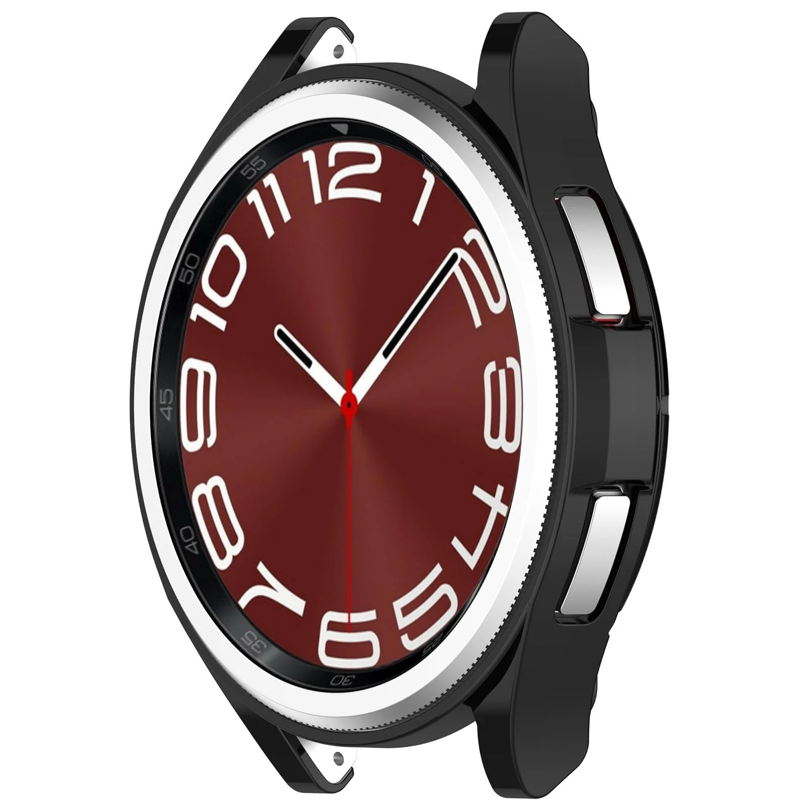 DL3 Mobilak Bumper Case Protector for Samsung Galaxy Watch 6 Classic 47mm, [NO Screen Film] Flexible Lightweight Glossy TPU Edge Case Protective Cover Galaxy Watch 6 Classic 47mm - Black