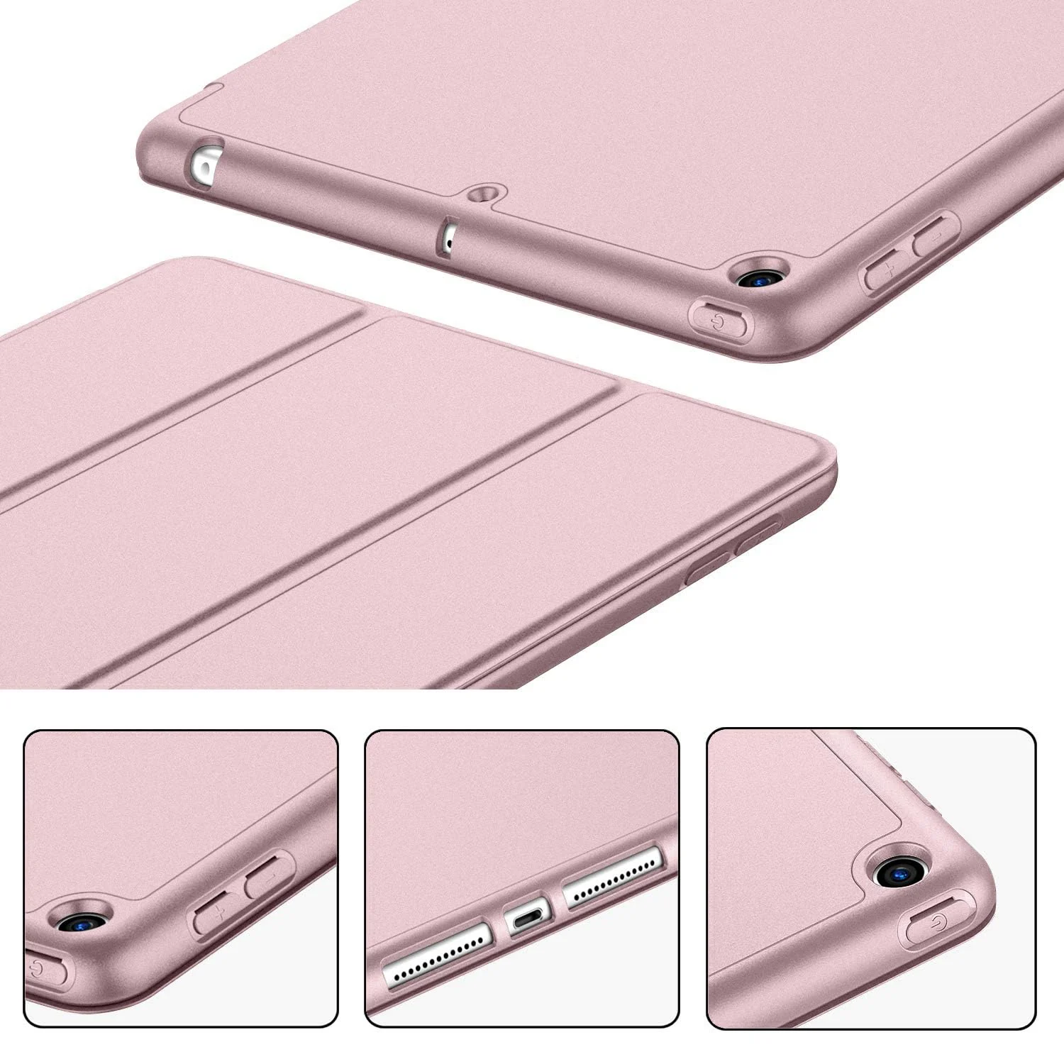 DL3 Mobilak Case Compatible with Samsung Galaxy Tab A 10.1 Case 2019, ONLY Fit (SM-T510/T515/T517), Smart Cover Soft Baby Skin Silicone Back and Full Body Protection, Auto Wake/Sleep - Rose Gold