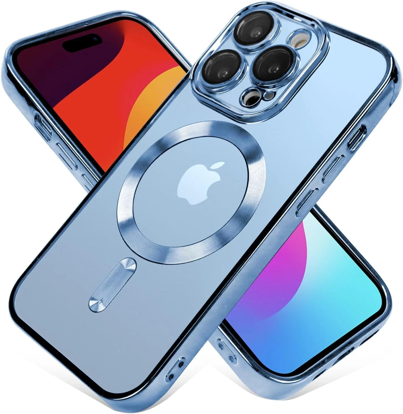 DL3 Mobilak Clear MagSafe-Compatible Magnetic Case for iPhone 11 Pro with Camera Protection and Shockproof Design - Sierra Blue