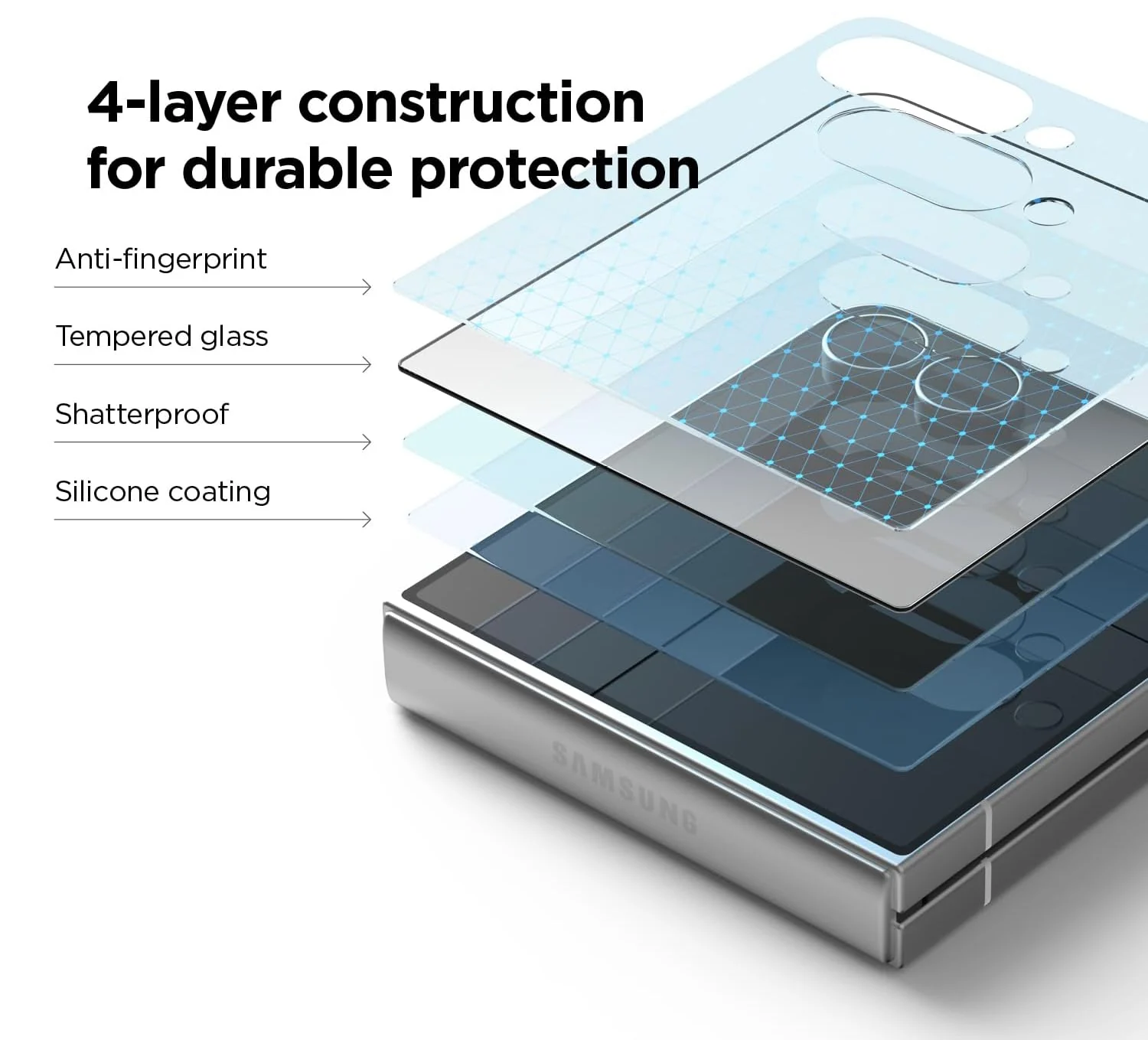 DL3 Mobilak Front Screen Protector for Samsung Galaxy Z Flip 7 2025, Tempered Glass Film with Easy Installation, Compatible with Cover, HD - Clear