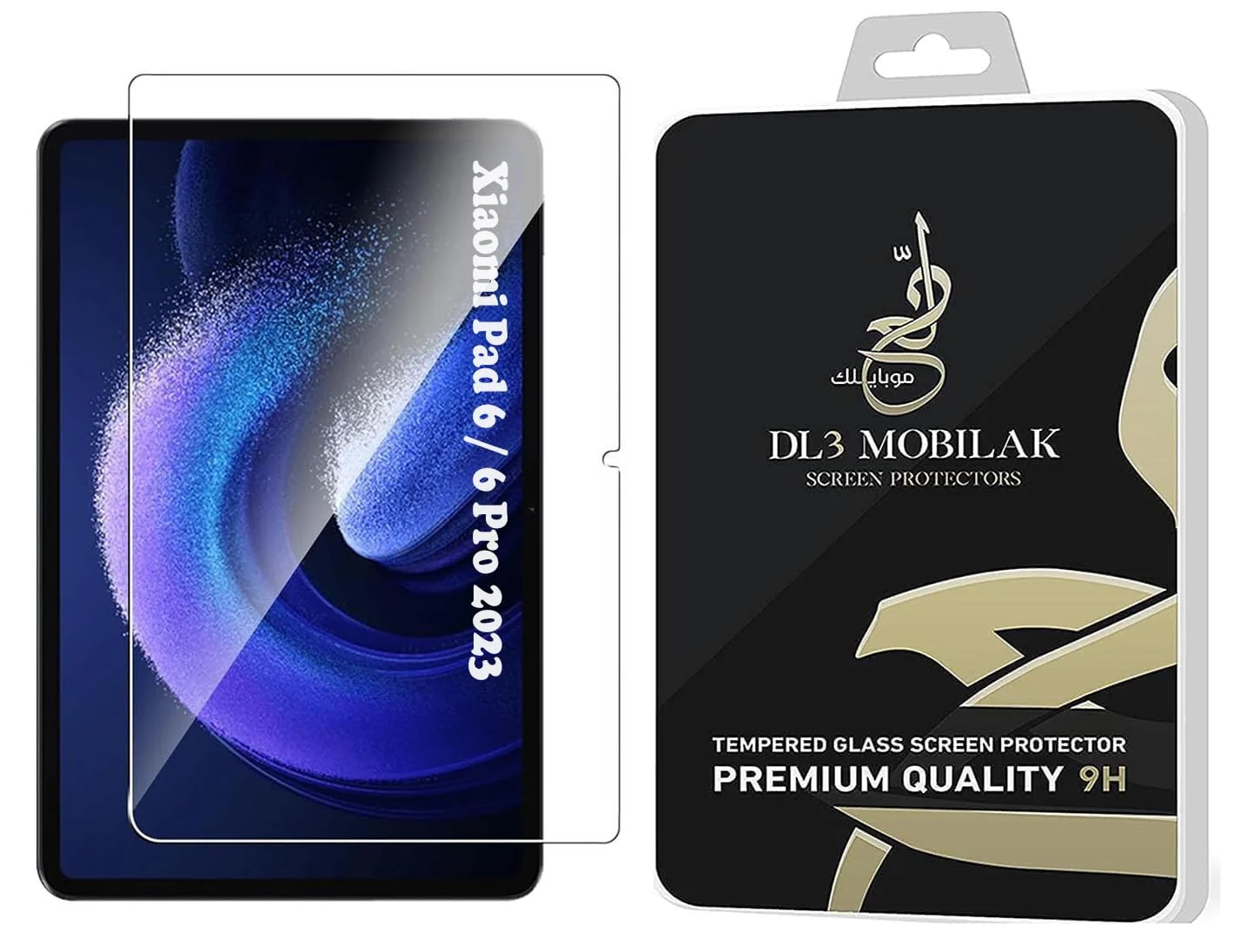 DL3 Mobilak Screen Protector For Xiaomi Pad 6/Xiaomi Pad 6 Pro Tempered Glass Film [HD Crystal ] [Easy Installation] [Scratch Resistant] [9H Hardness] - Clear