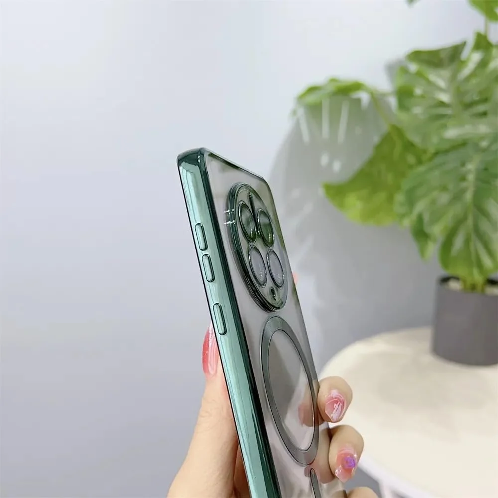 DL3 Mobilak Clear MagSafe-Compatible Magnetic Case for Huawei Mate 50 Pro with Camera Protection and Shockproof Design - Green