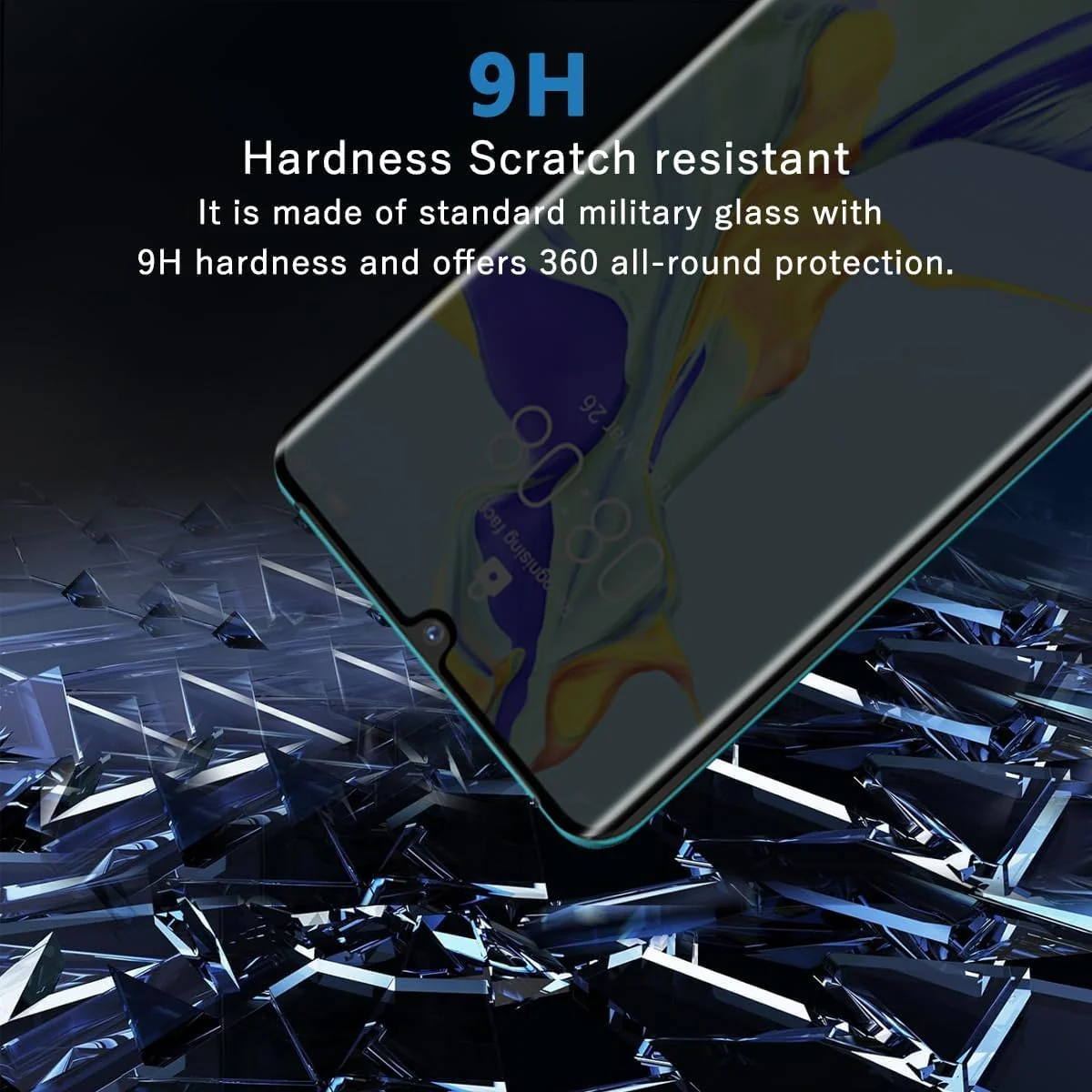 Mobigon Screen Protector for Huawei P30 Pro UV Glass Fingerprint Reader Support 3D Curved Anti-Spy Tempered Glass Screen Protector - Privacy
