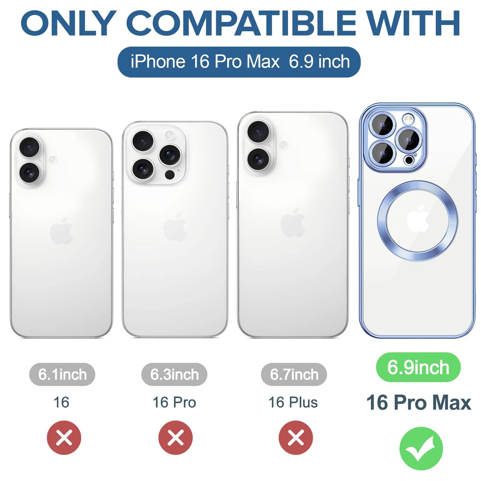 DL3 Mobilak Plated-Edge TPU Protective Case with Camera Protection for iPhone 16 Pro Max - Steel Blue