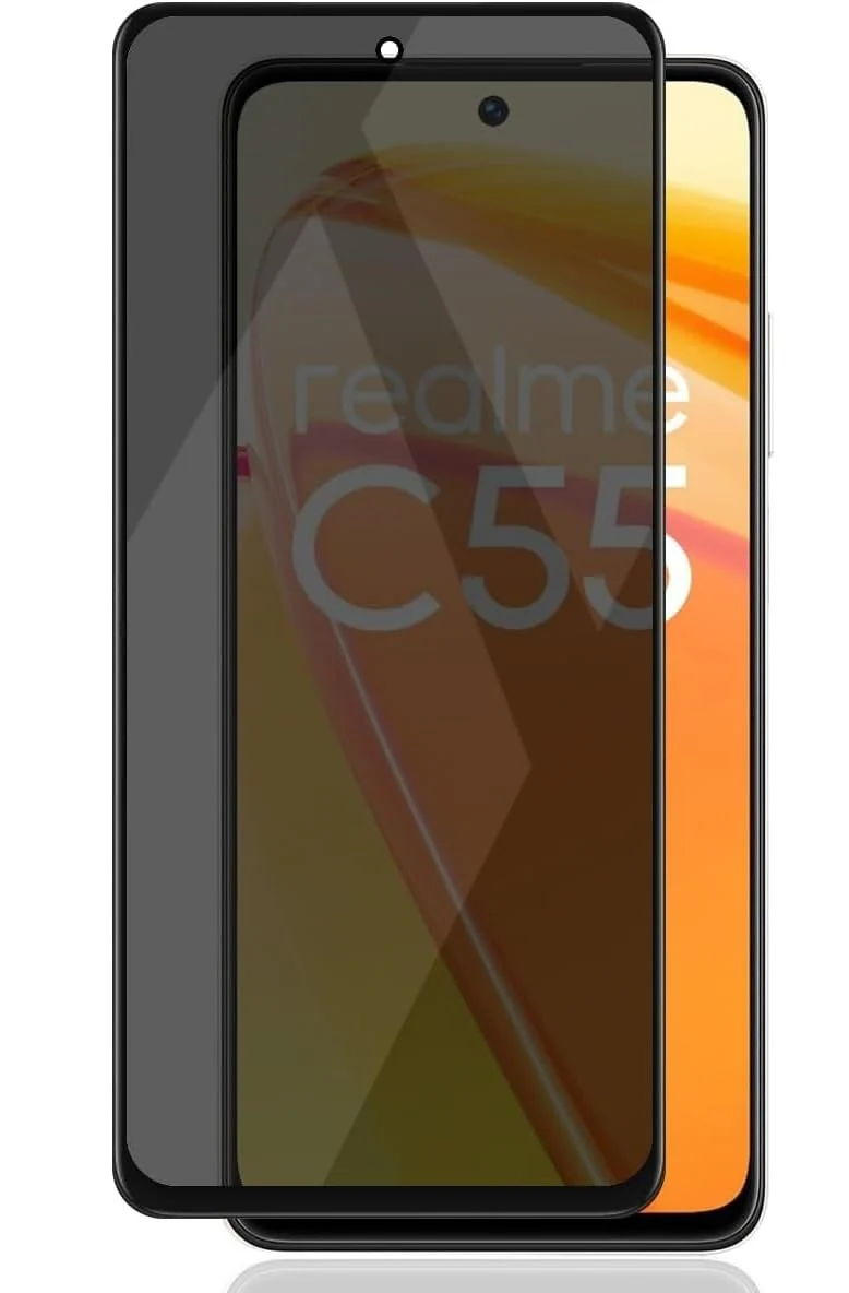 DL3 Mobilak Privacy Full Glass Screen Protector For realme C55 - Black