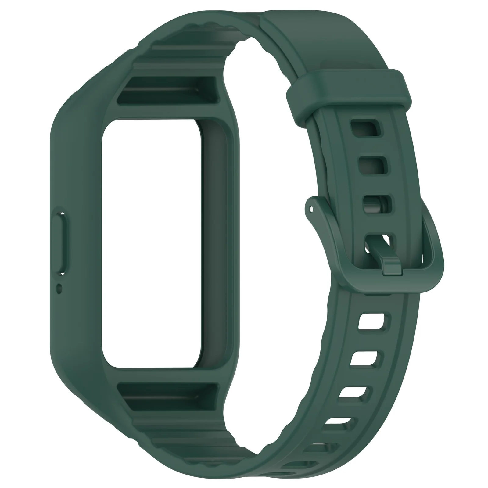DL3 Mobilak Strap Compatible with Samsung Galaxy Fit 3 SM-R390, Silicone Sport Band Replacement Watchband with Bumper Case for Samsung Galaxy Fit 3, Adjustable Wristband - Dark Green