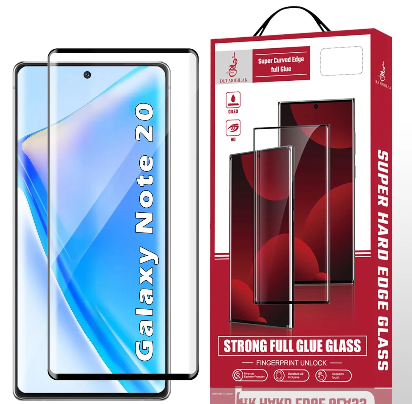 DL3 Mobilak Screen Protector for Samsung Note 20, Tempered Glass Screen Saver Premium HD Protective, Scratch Resistant, NO-Bubble, 9H Hardness, Full Coverage Film - Clear