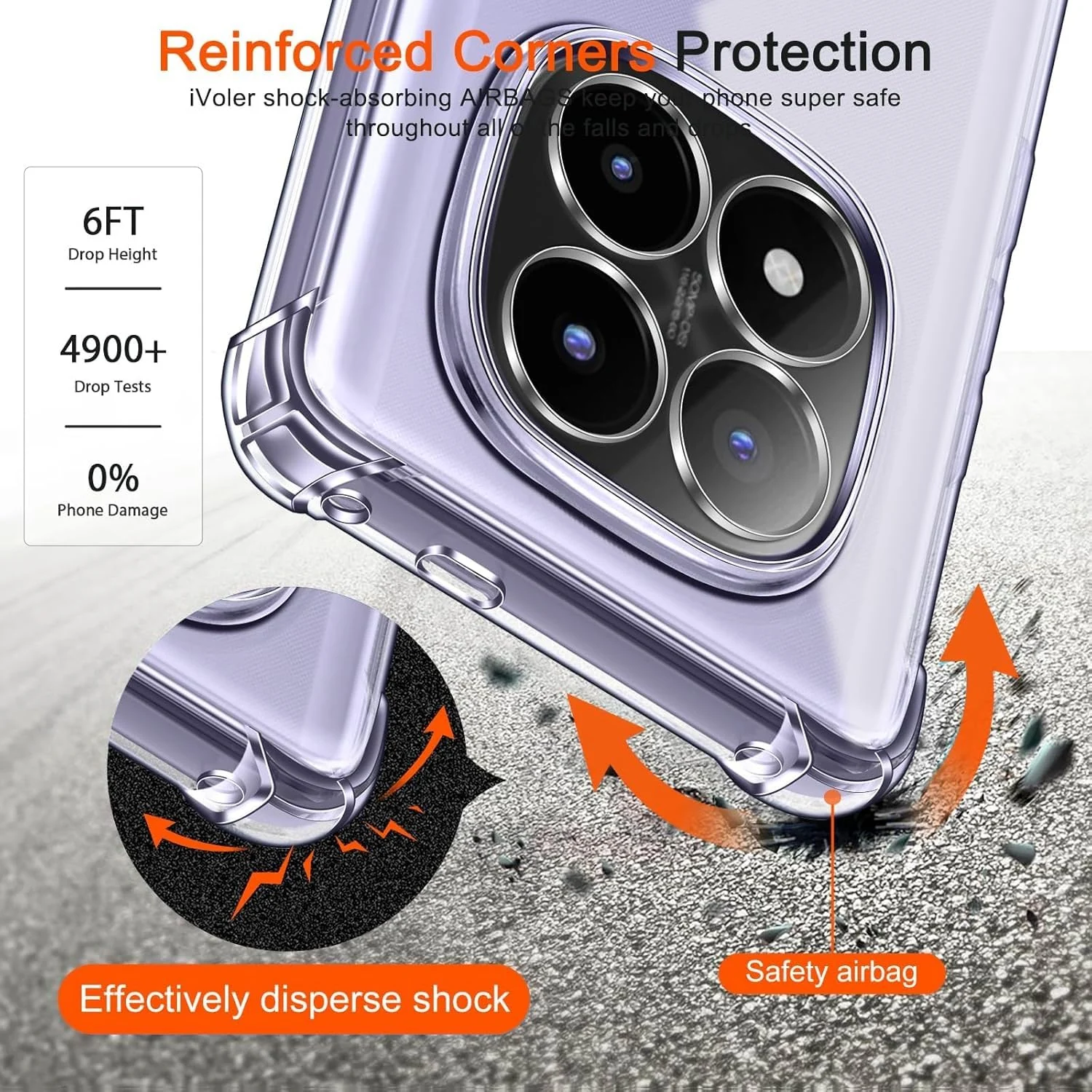 DL3 Mobilak Clear TPU Protective Case for Xiaomi Redmi Note 14 Pro Plus 5G (Not for Redmi Note 14 Pro 5G) with Camera Protection and Shockproof Design - Clear