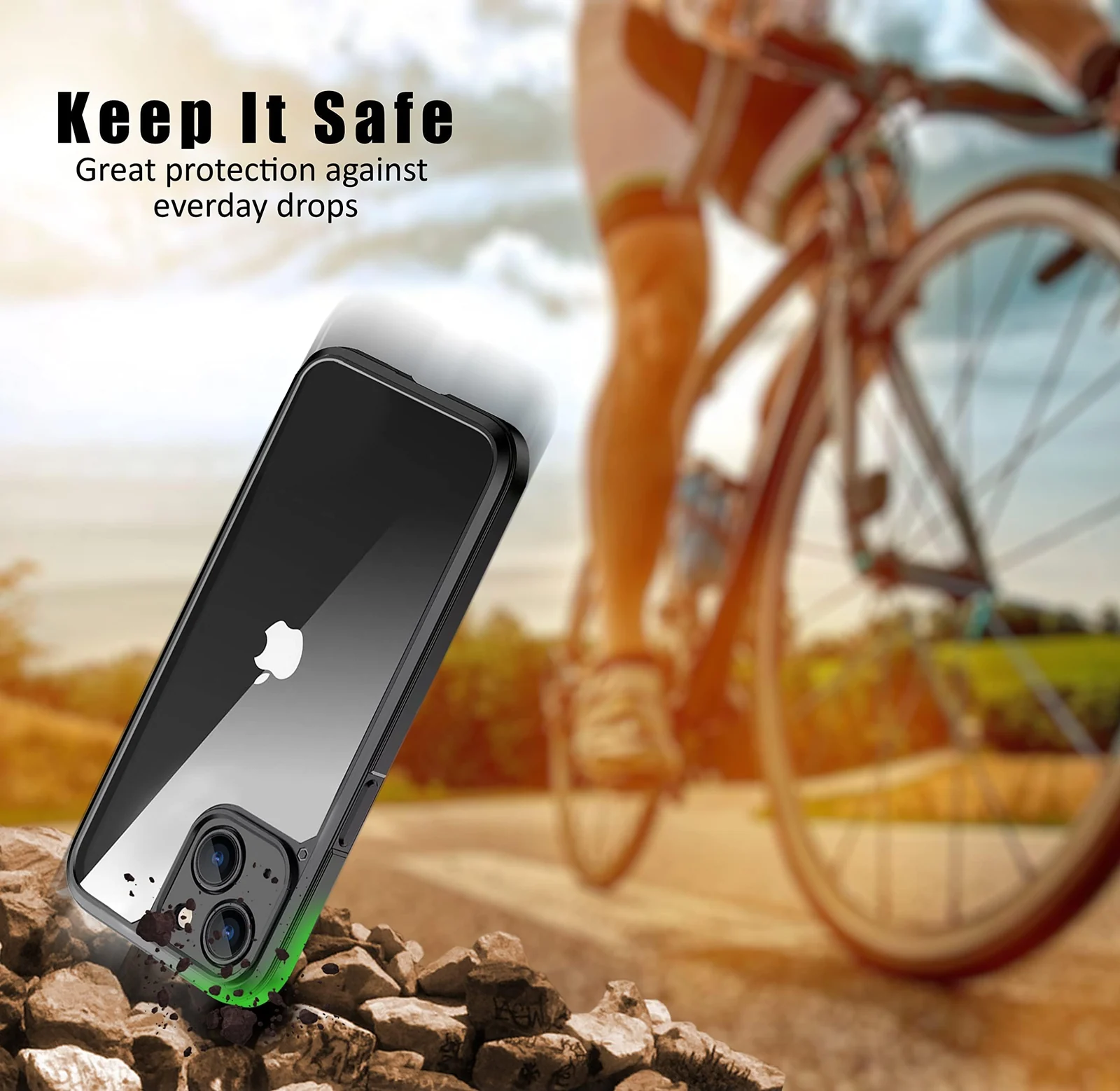 DL3 Mobilak TPU Protective Case for iPhone 14 6.1-Inch, Shock-absorbing protection, Scratch-resistant surface, Raised edges around the screen and camera - A.Black