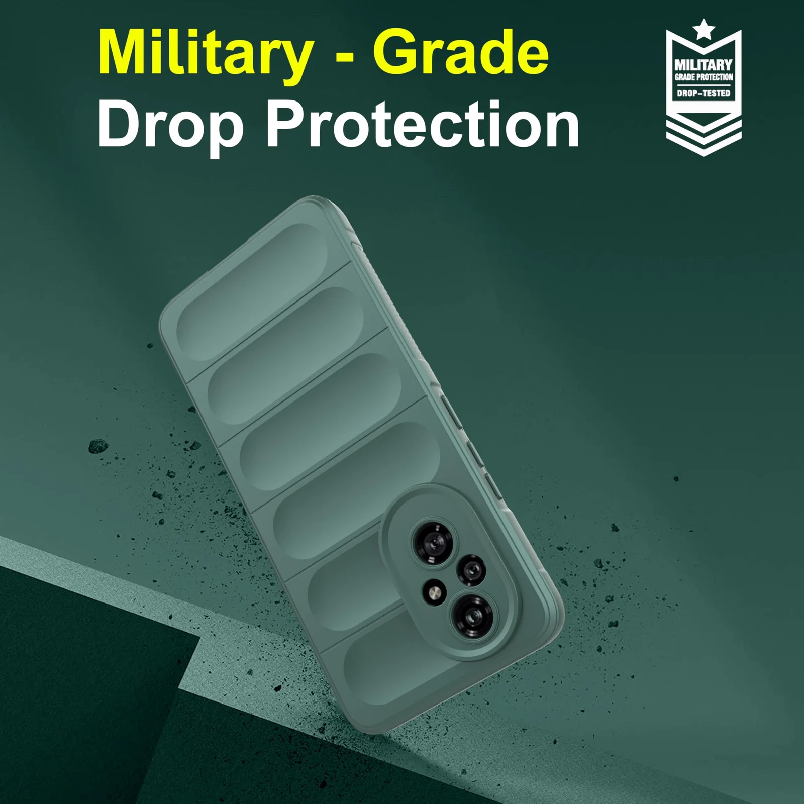 DL3 Mobilak Rugged Protective Case for Honor 200 Pro 5G, Camera protection, Shock-absorbing protection, Non-slip grip - Green