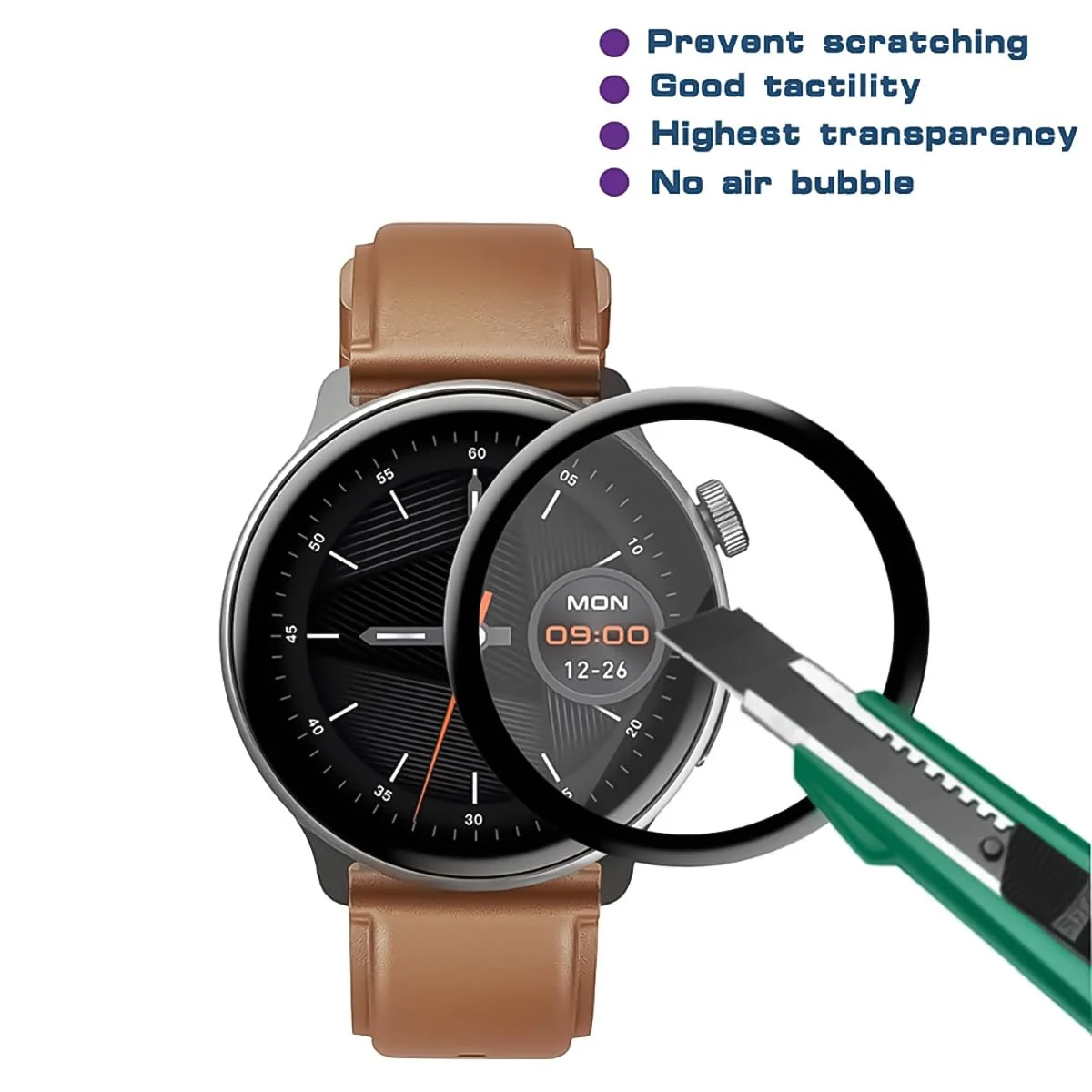 DL3 Mobilak Screen Protector For Xiaomi Watch Mibro Lite 2, 3D Curved Soft Edge Protective Film [Anti-Scratch] [Bubble Free] [Ultra Shatterproof] [High Sensitive] (Not Glass) - Black