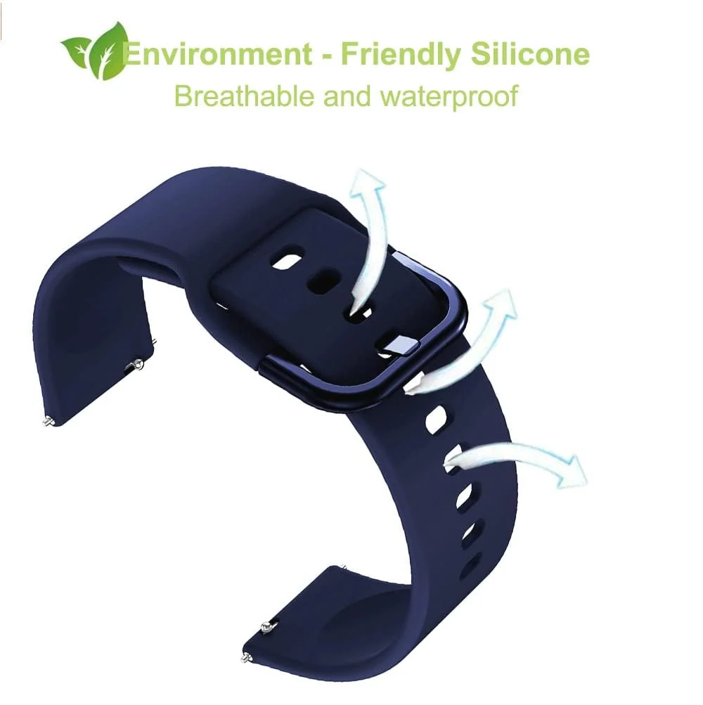 DL3 MOBILAK Silicone Buckle Bands 22MM Strap Compatible with Samsung galaxy watch3 45mm/galaxy 46mm/Gear S3/Compatible with Huawei watch GT3 46MM/GT2E/GT2 Pro/GT GT2 46MM/Honor Magic Watch2 - Blue