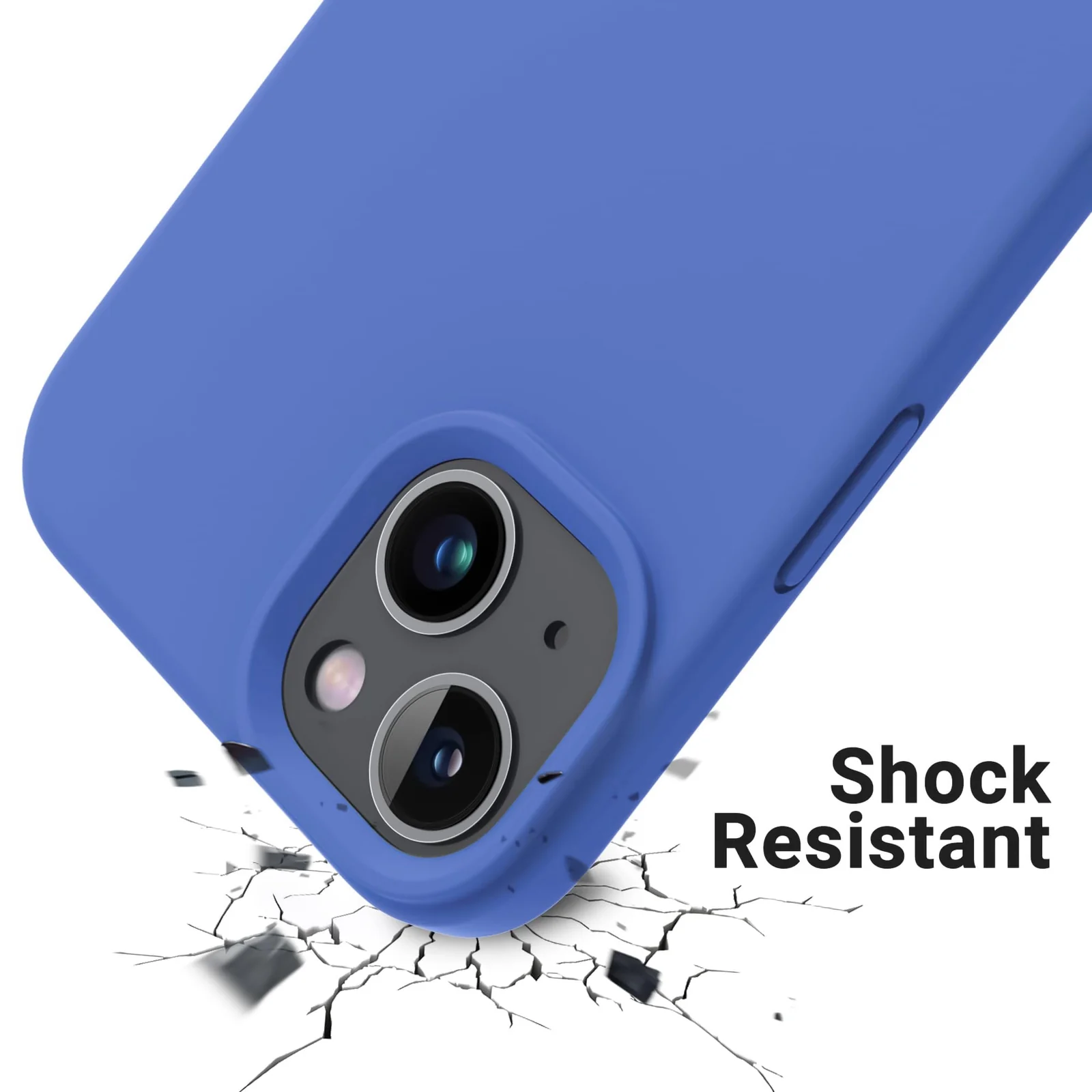 DL3 Mobilak Liquid Silicone Case for iPhone 15 Plus / iPhone 14 Plus, Supports wireless charging, Shock-absorbing protection, Scratch-resistant surface - Light Blue