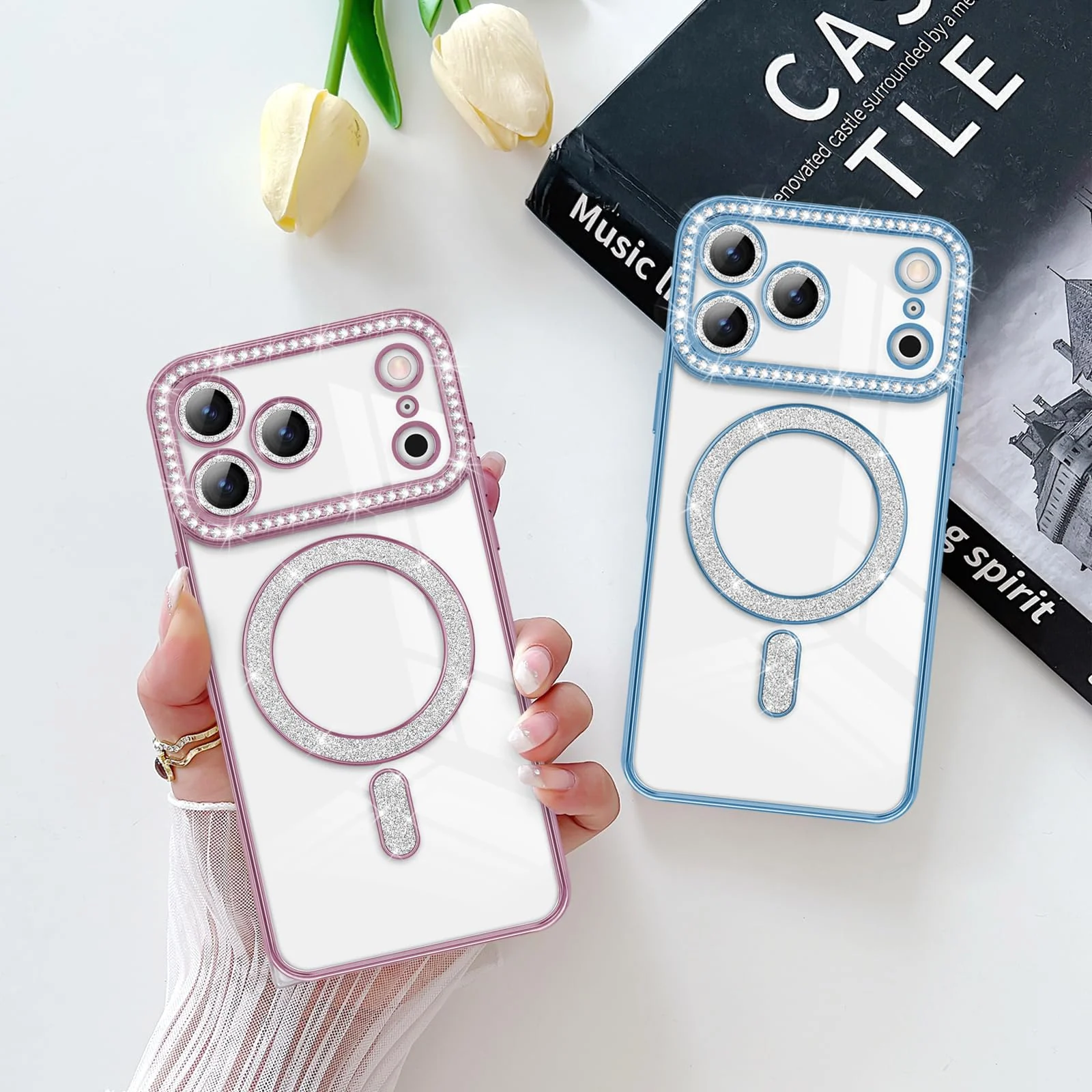 DL3 Mobilak MagSafe-Compatible Magnetic Case for iPhone 17 Pro with Camera Protection and Magnetic Car-Mount Support - Pink