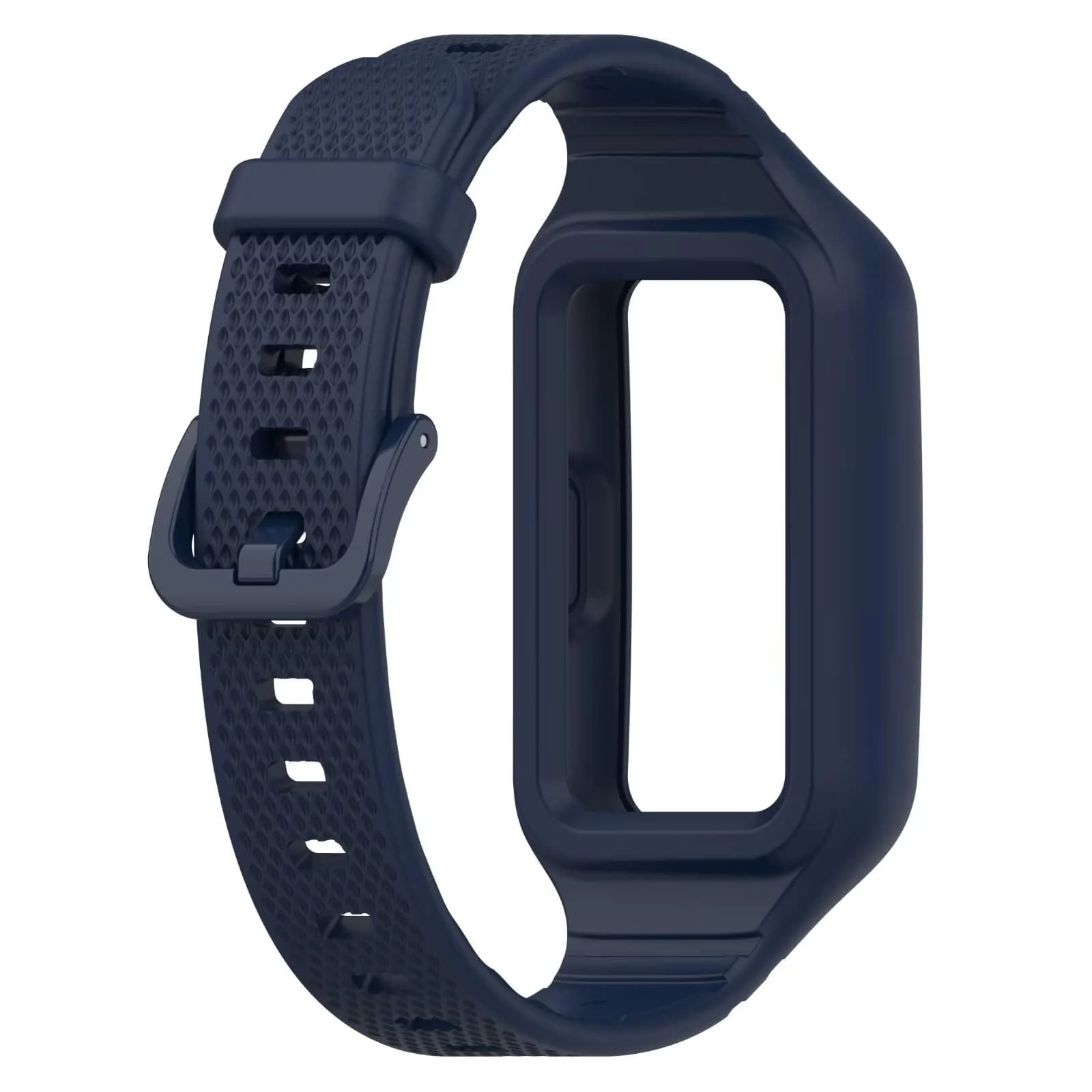 DL3 Mobilak Strap Compatible with Huawei Band 10/9/8/7/6/6 Pro, Adjustable Replacement Strap - Silicone Replacement Wrist Strap With Built-in Case Cover For Honor Band 6/7 - Black - Blue