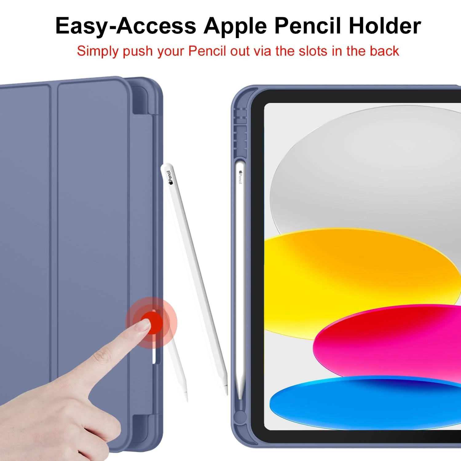 DL3 Mobilak iPad Air 11-Inch M2 (2024), iPad Air 5/4 (2022/2020 5th/4th 10.9-Inch) Case with Pencil Holder Full Body Protection + Charging Support Compatible with Apple Pencil (2nd - Lavender