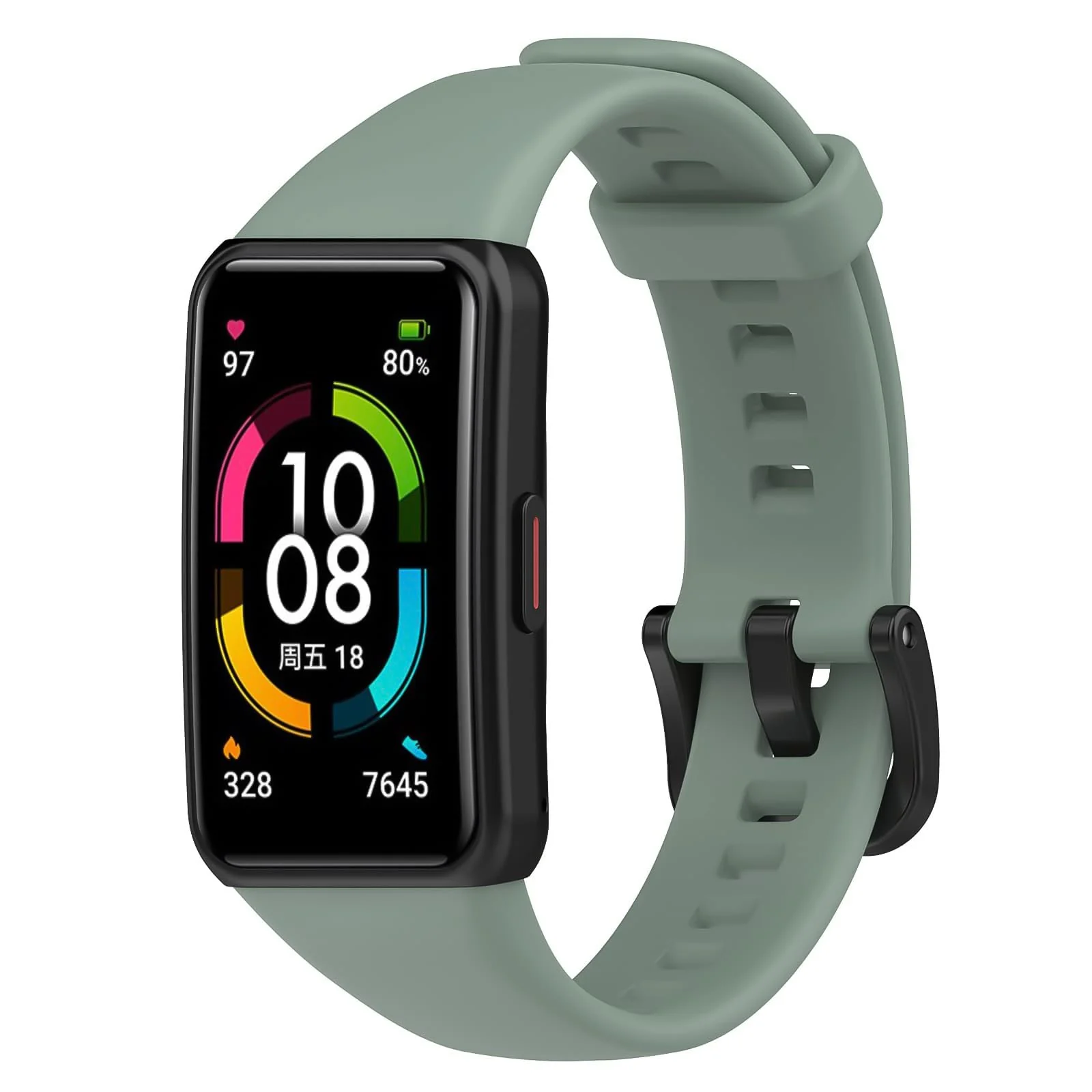 DL3 Mobilak Bracelet Compatible With Huawei Band 6/Honor Band 6/Band 6 Pro/Band 6 NFC Wristbands for Men Women, Silicone Strap, Waterproof Sports Replacement Straps - Pine Green