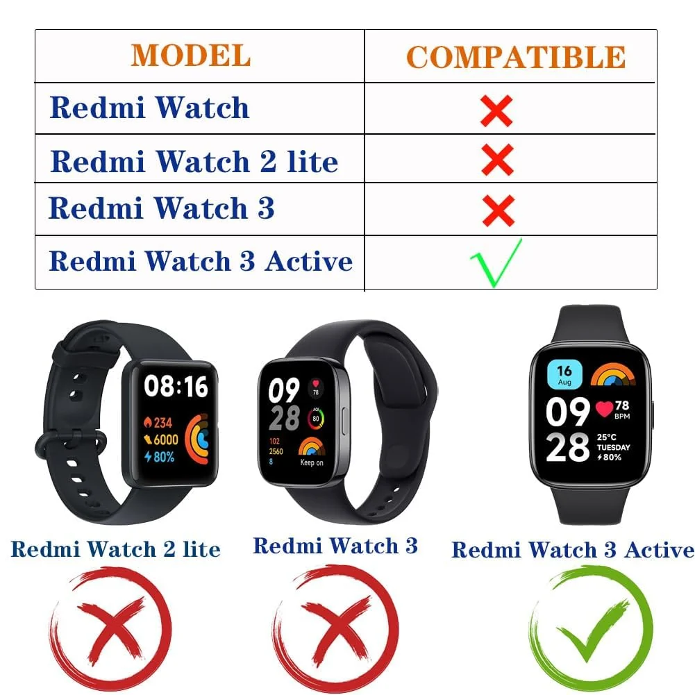DL3 Mobilak Strap Silicone Compatible With Xiaomi Redmi Watch 3 Active/Redmi Watch 3 Lite, Sport Silicone Watch Band Wrist Strap, Bracelet Wristband Wrist Strap - White