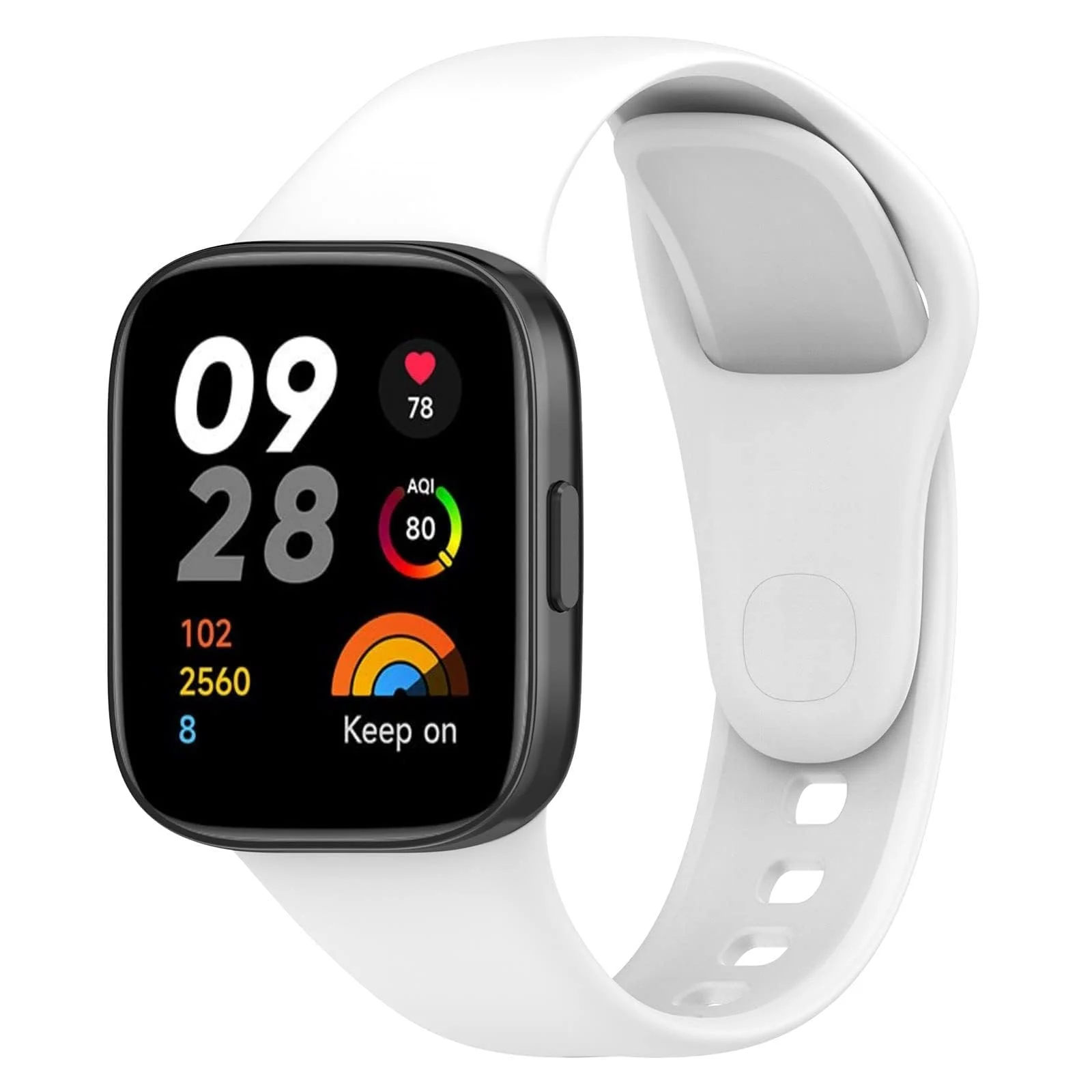 DL3 Mobilak Strap Watch Silicone Compatible With Xiaomi Redmi Watch 3, Sport Silicone Watch Band Wrist Strap, Bracelet Wristband Wrist Strap for Redmi Watch3 - White