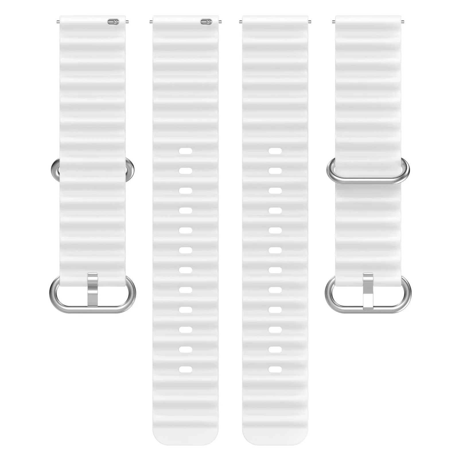 DL3 Mobilak 22mm Ocean Band for Samsung Galaxy Watch 3 45mm/Watch 46mm/Gear S3/Huawei watch GT4 GT3 46MM/Huawei Watch 3/4/GT2E/GT2 Pro/GT GT2 46MM/Amaz fit GTR 4/3/3Pro/2/2e, Adjustable Silicone Strap - White