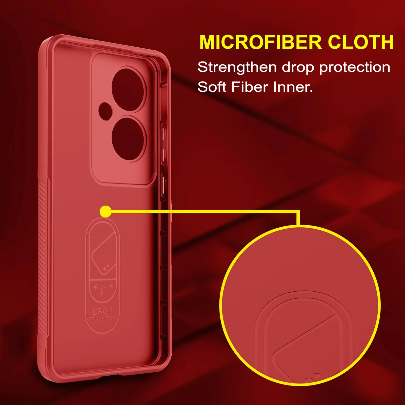 DL3 Mobilak Soft Silicone Protective Case for OPPO Reno 11F 5G with Camera Protection and Shockproof Design - Red