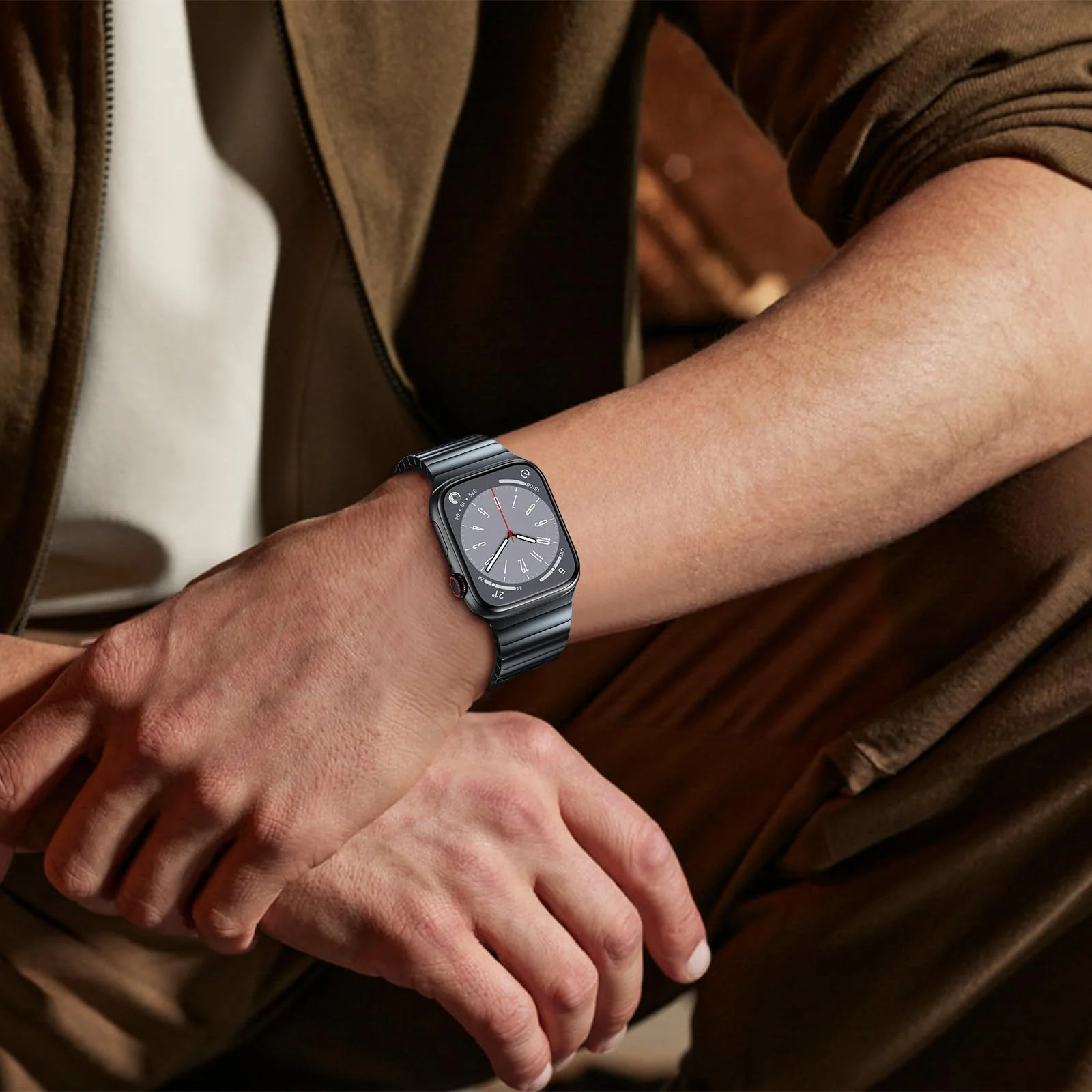 DL3 Mobilak Band For Apple Watch Ultra Band 49mm 45mm 44mm 42mm 41mm 40mm 38mm, Metal Stainless Steel Strap for Apple Watch Series 8 Ultra 7 6 5 4 3 2 1 Se (42MM/44MM/45MM/49MM) - Dark Grey