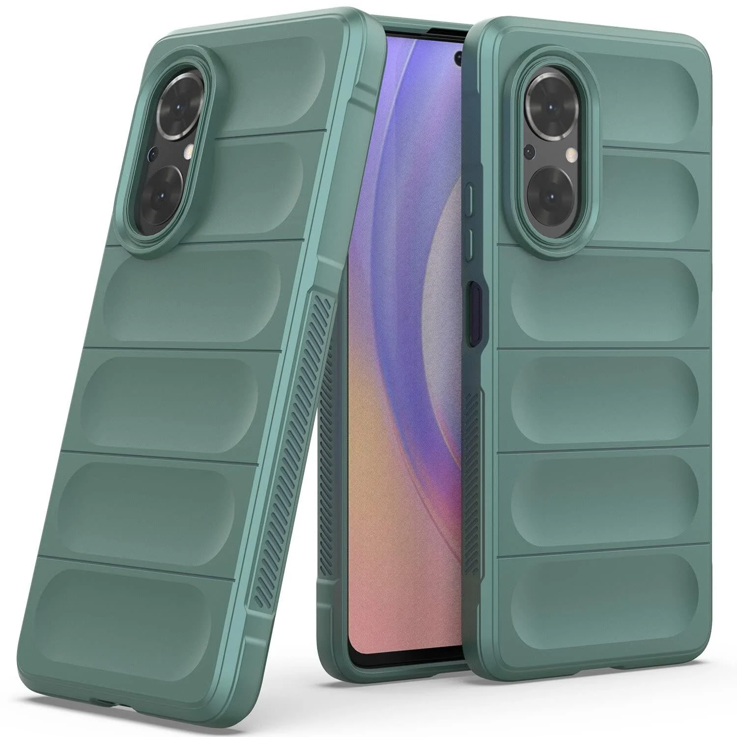 DL3 Mobilak Flexible Silicone and TPU Protective Case with Camera Protection for Huawei Nova 9 SE / Honor 50 SE - Green