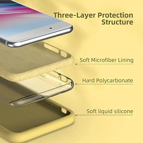 DL3 Mobilak Liquid Silicone Protective Case with Soft Microfiber Lining for iPhone 6 Plus / 6S Plus - Yellow