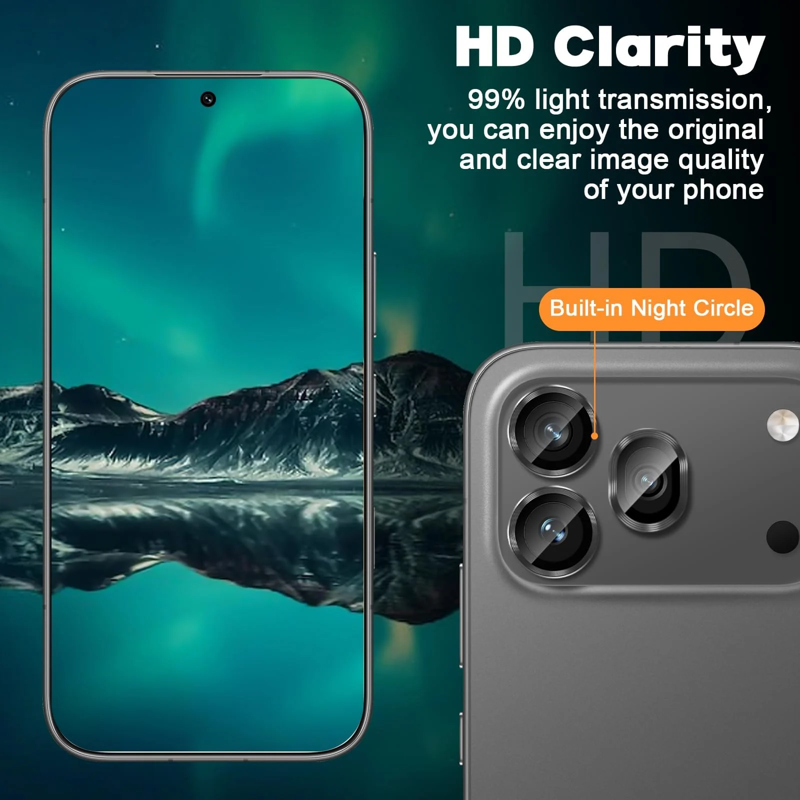 DL3 Mobilak Camera Lens Protector for Honor 600 Pro 5G Accessories, 9H Tempered Glass Metal Individual Ring Camera Cover Screen Protector, Case Friendly, Anti Scratch - Black